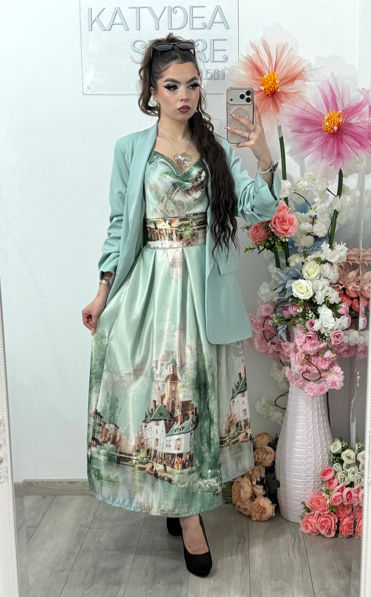 Sacou elegant mentă KARLA