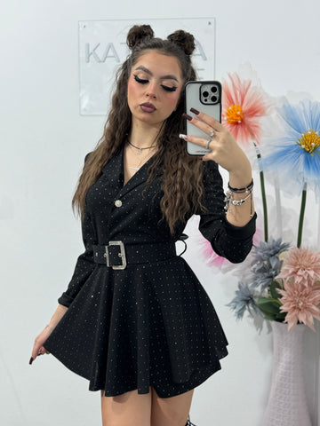 Salopetă cu cristale și curea LAURA