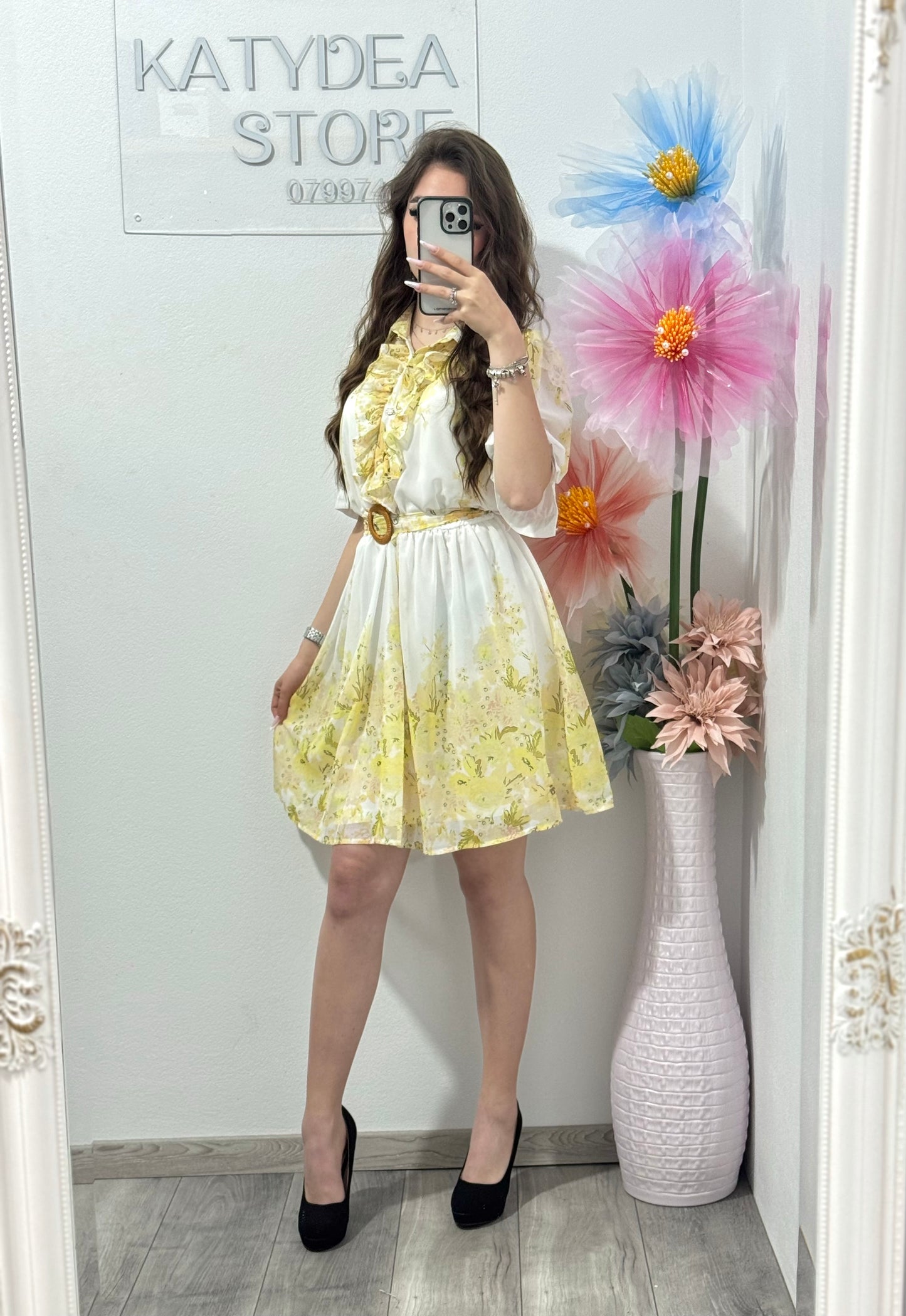 Rochie casual cu imprimeu floral Ana
