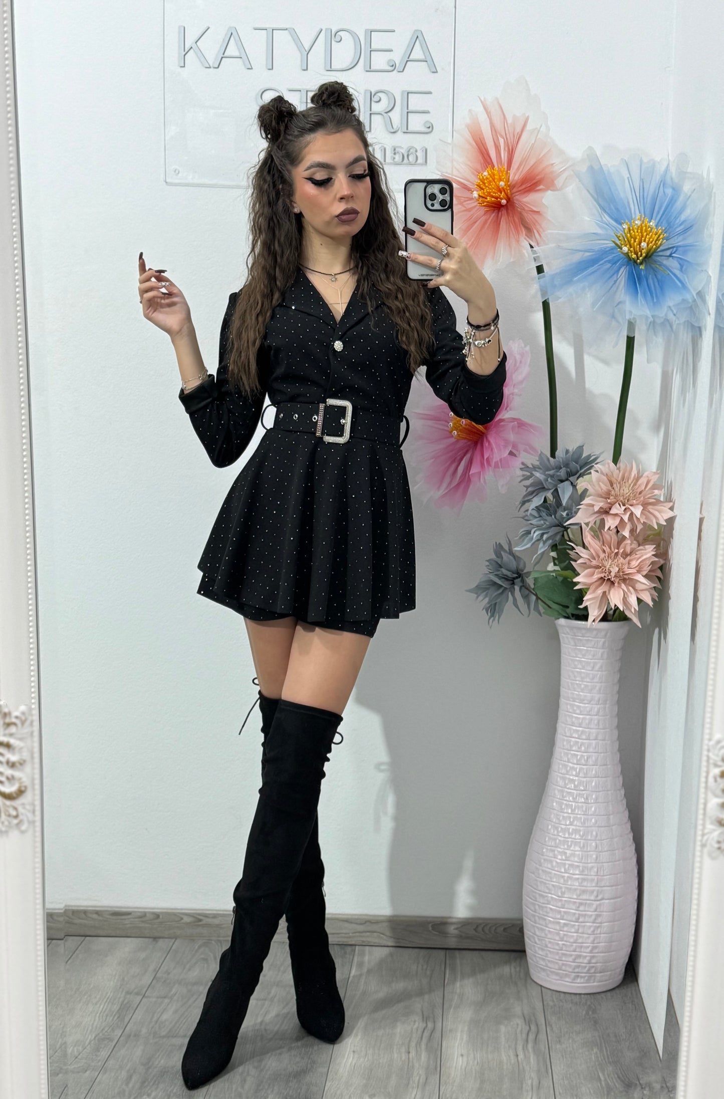 Salopetă cu cristale și curea LAURA