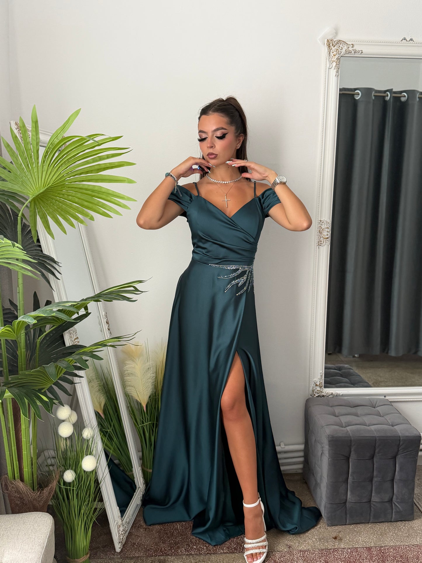 Rochie elegantă turcoaz KARINNA