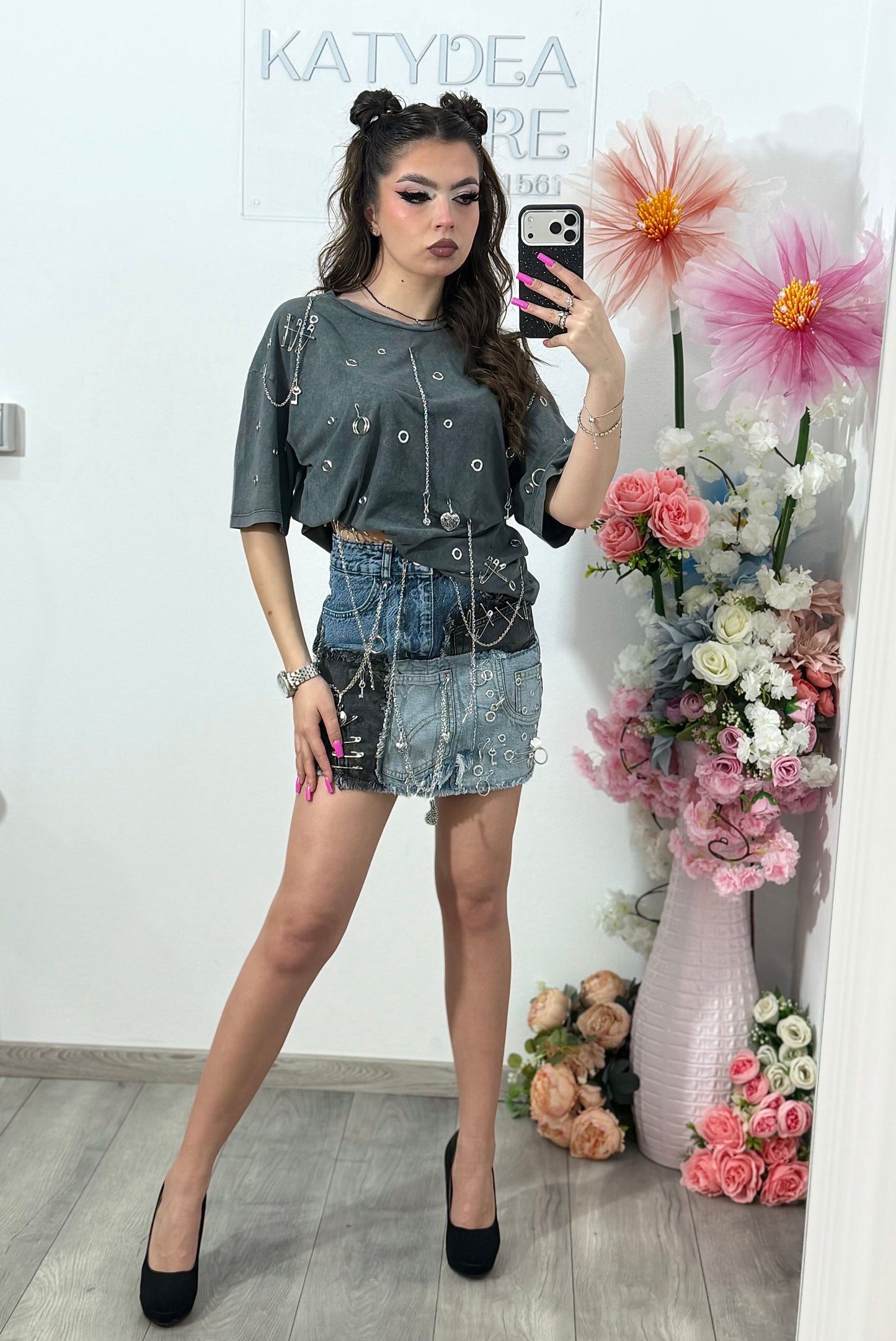 Tricou cu detalii argintii ALIS