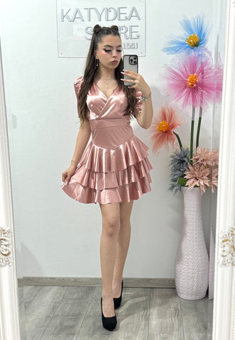 Rochie elegantă Sofia roz pudră