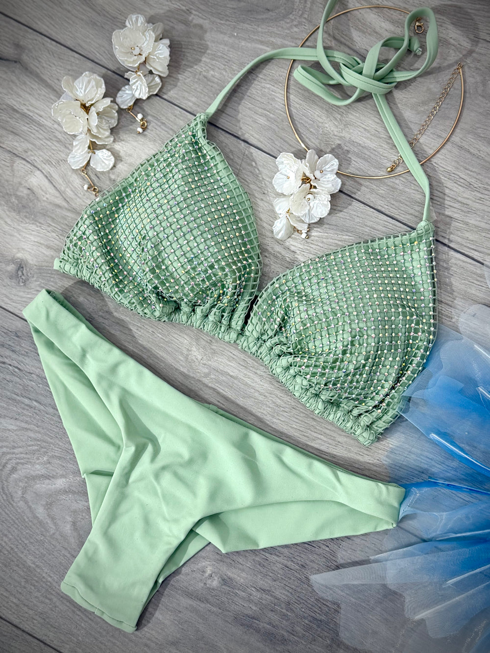 Costum de baie SPARKLE vernil