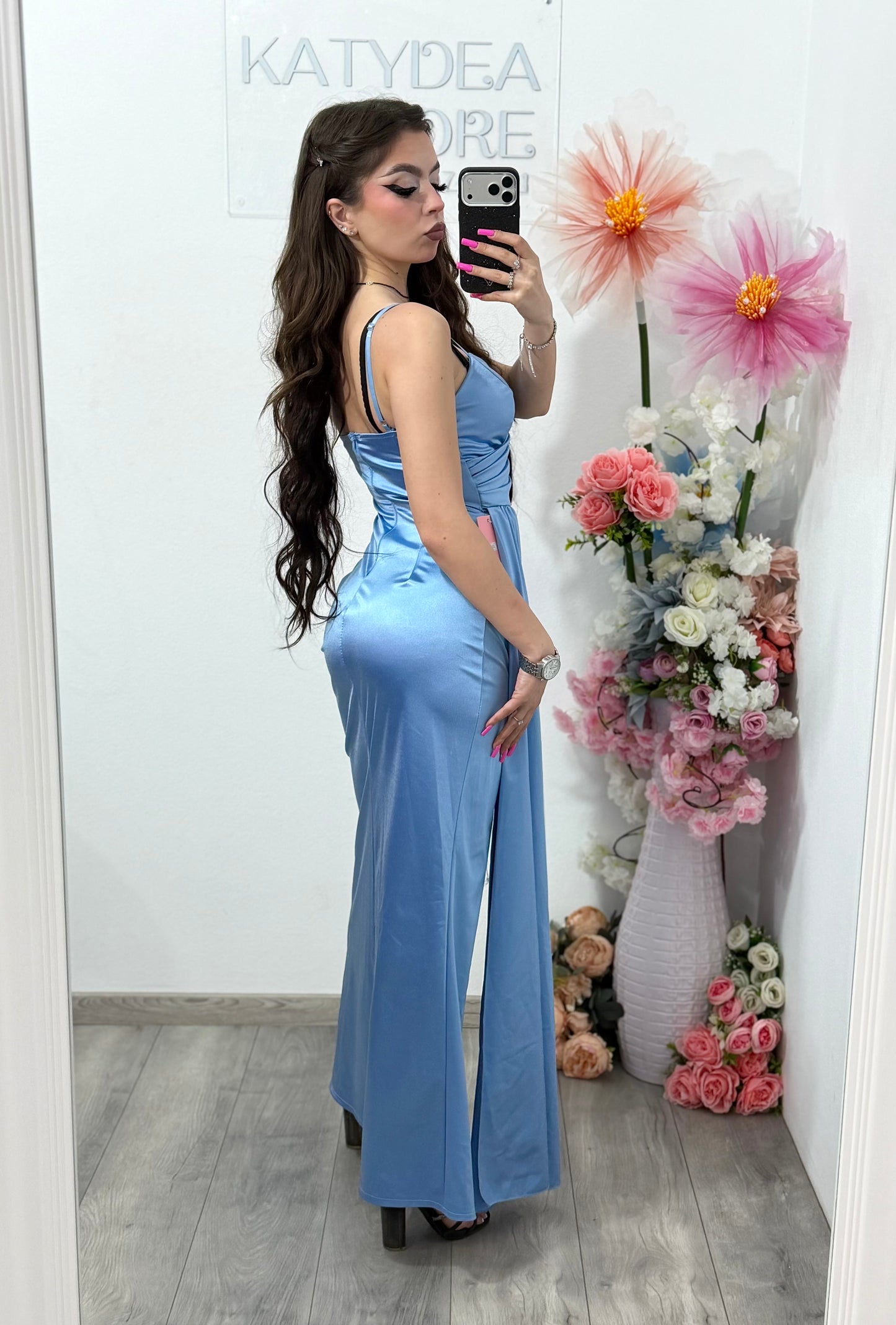 Rochie elegantă albastru deschis Monique