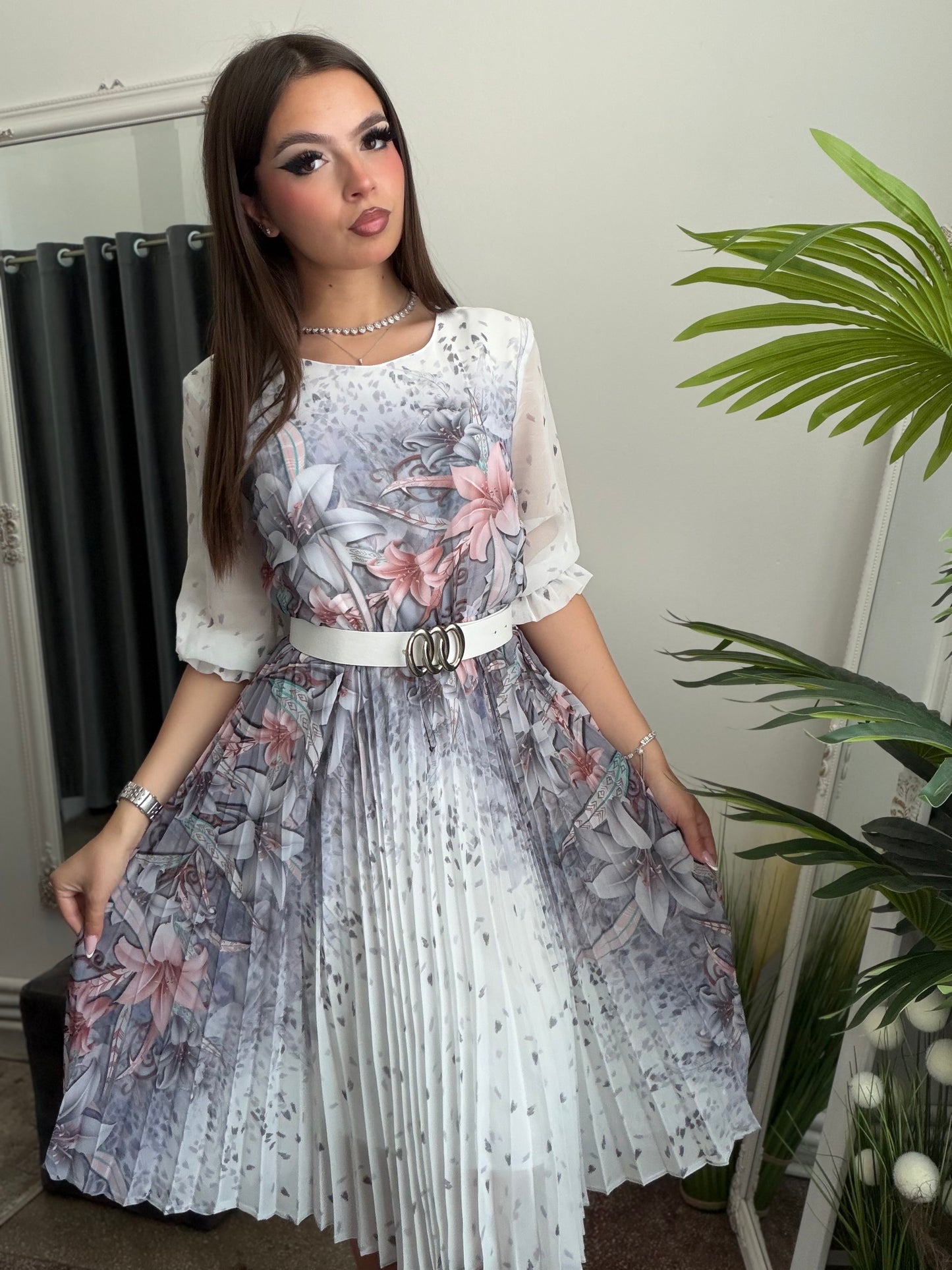 Rochie din voal plisată ELENA