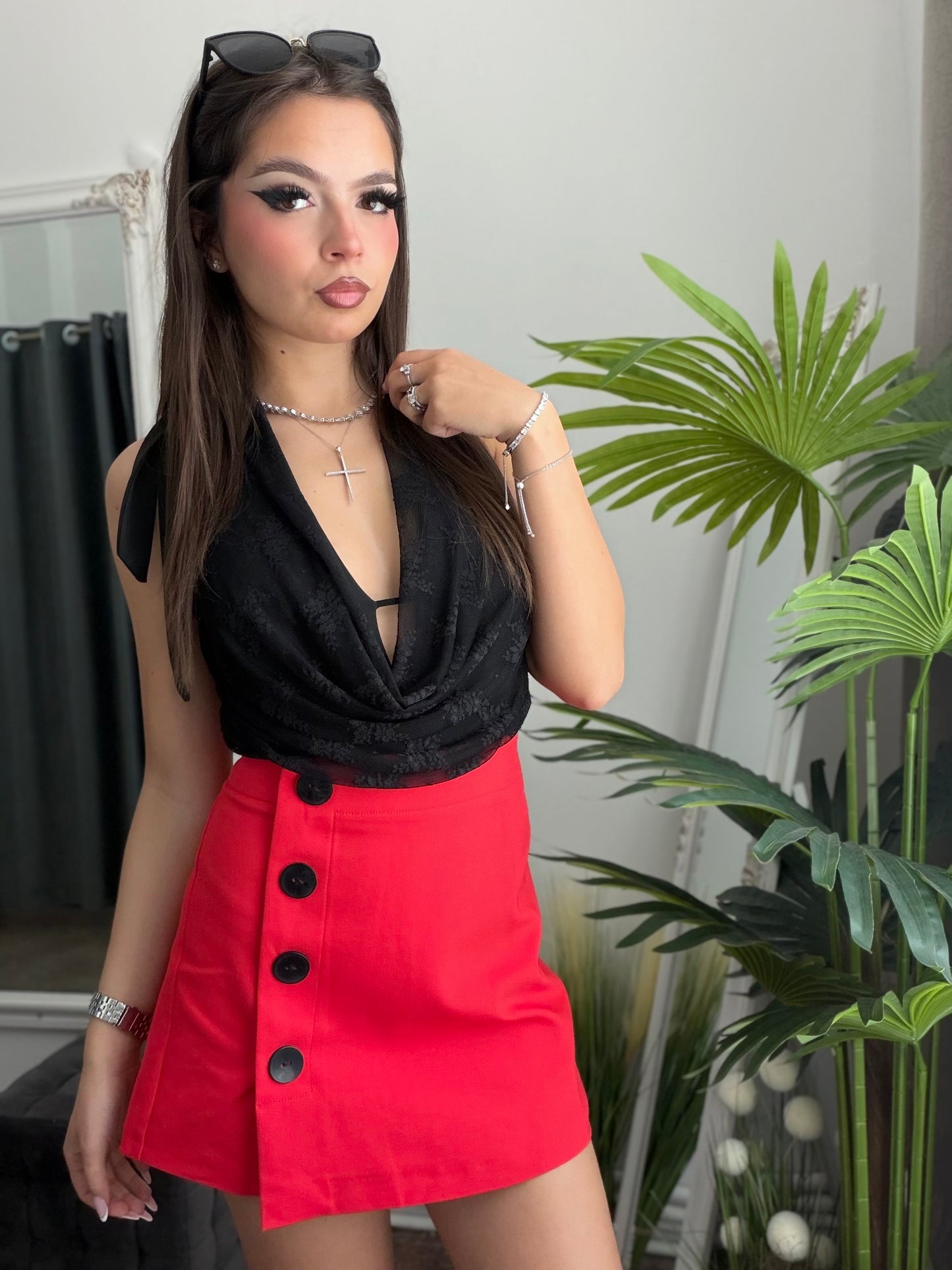 Fustă pantalon rosie KAROL