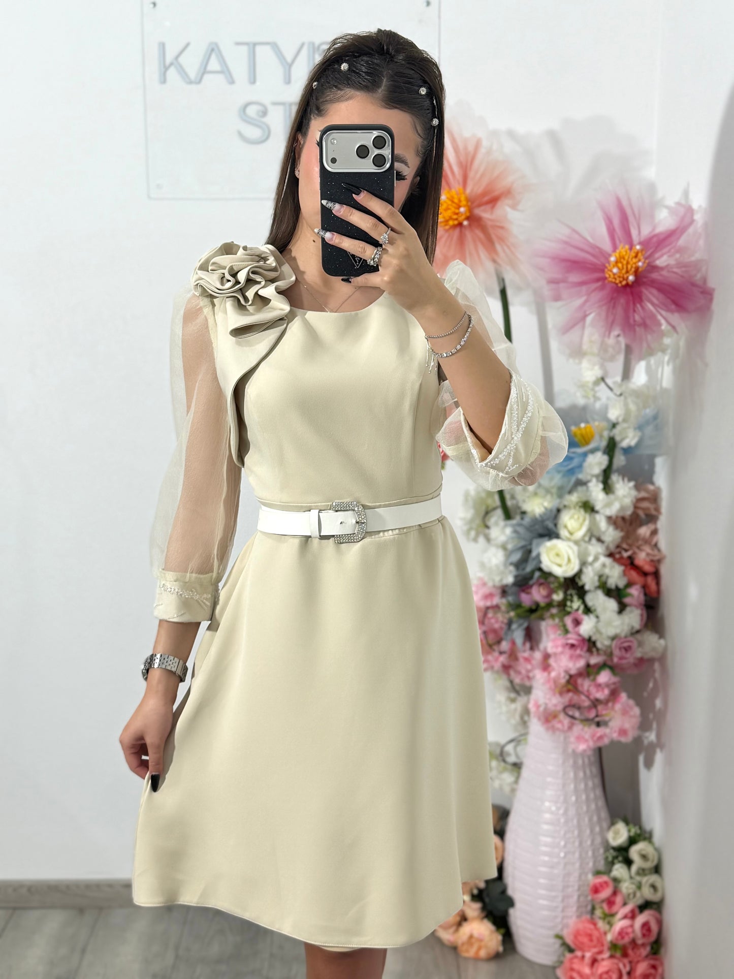 Rochie beige Isabelle
