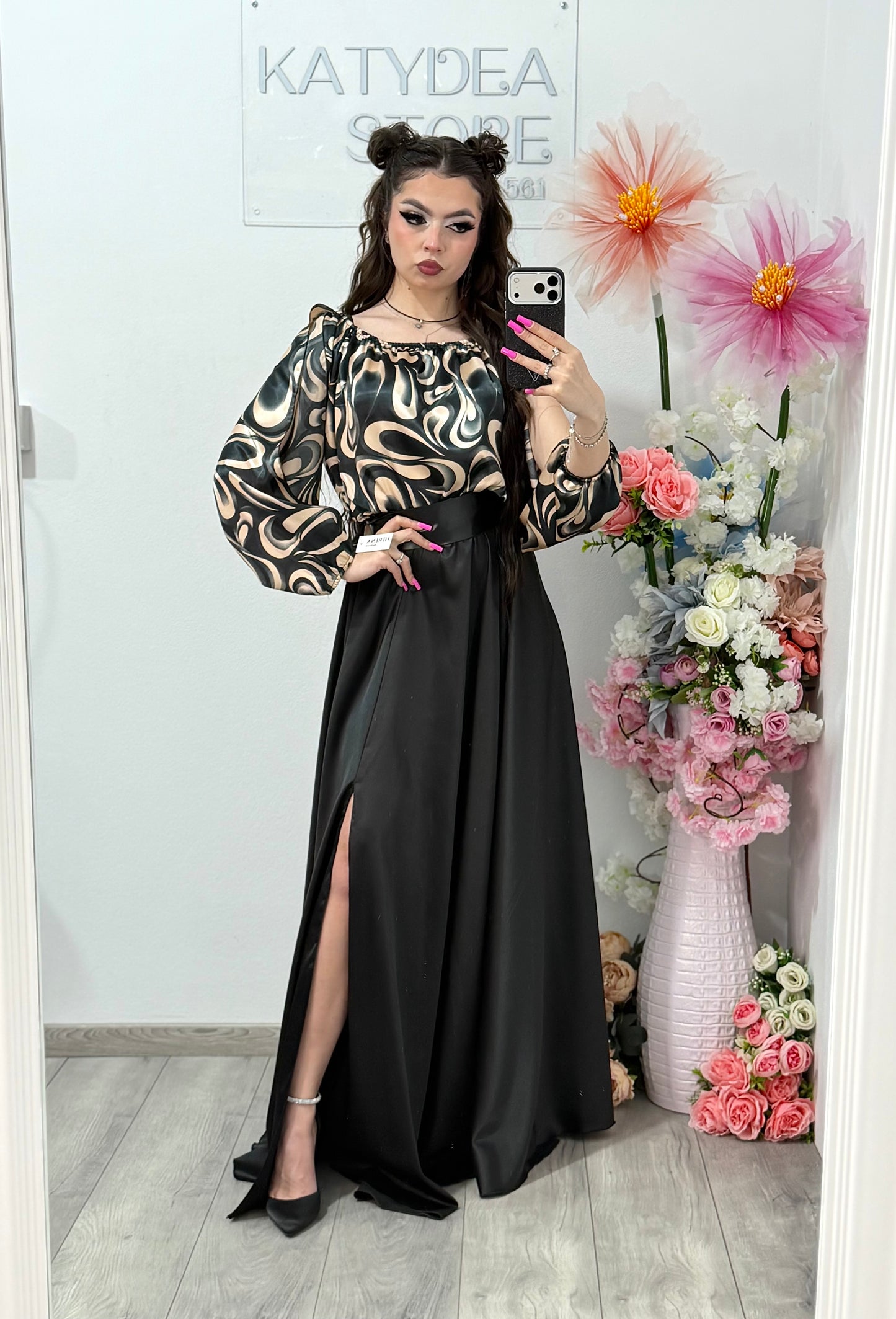 Rochie din satin lunga Helen