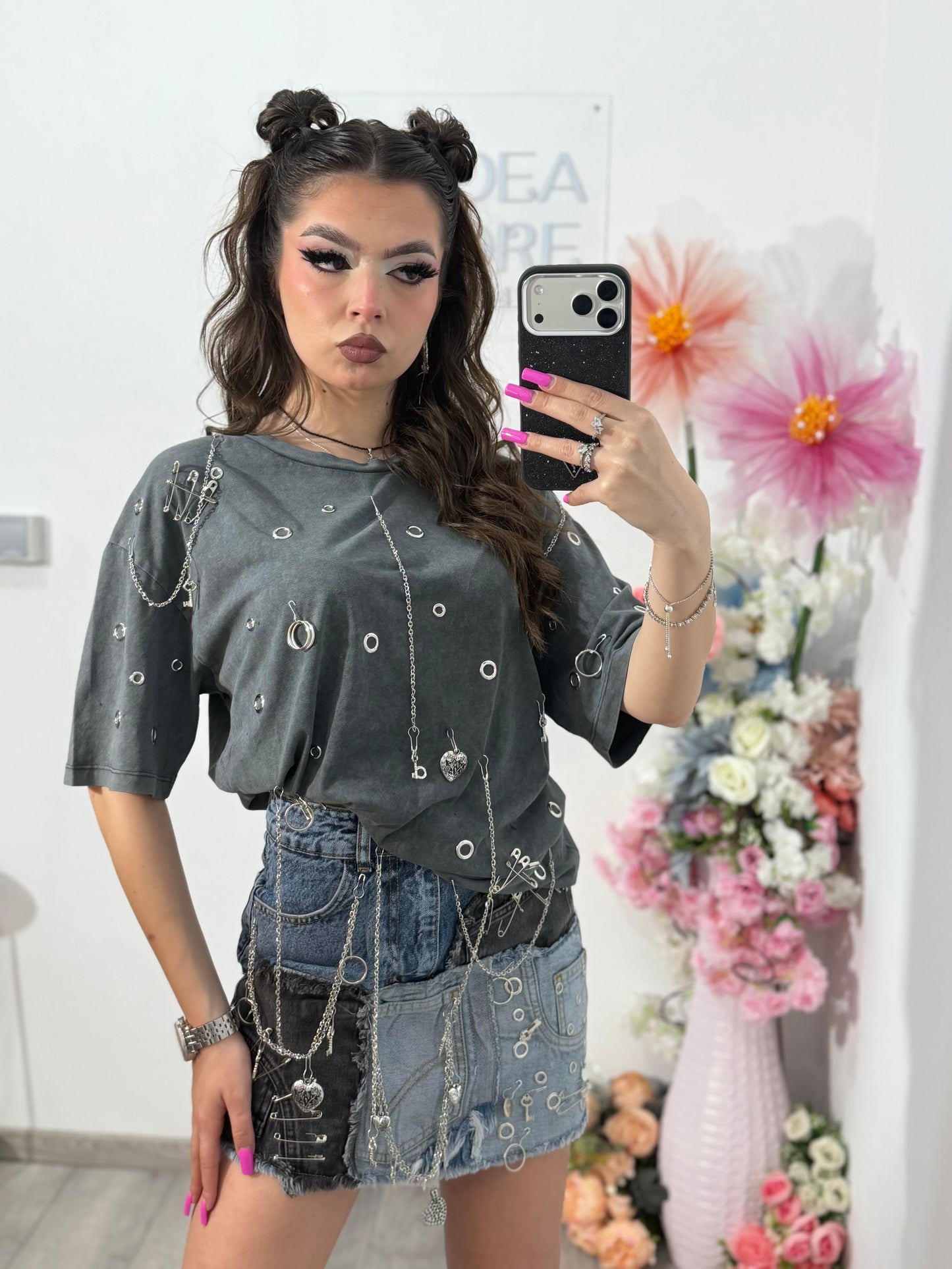 Tricou cu detalii argintii ALIS