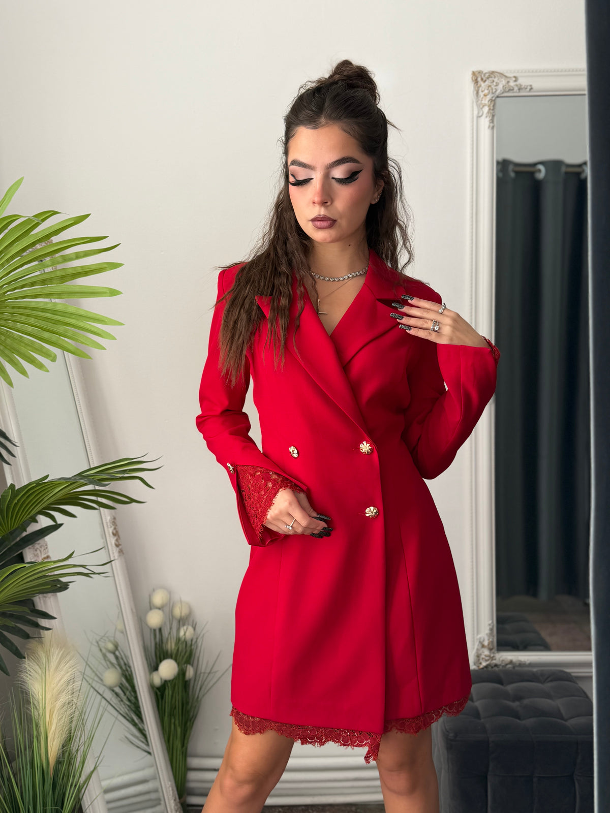 Rochie tip sacou roșie ALICE