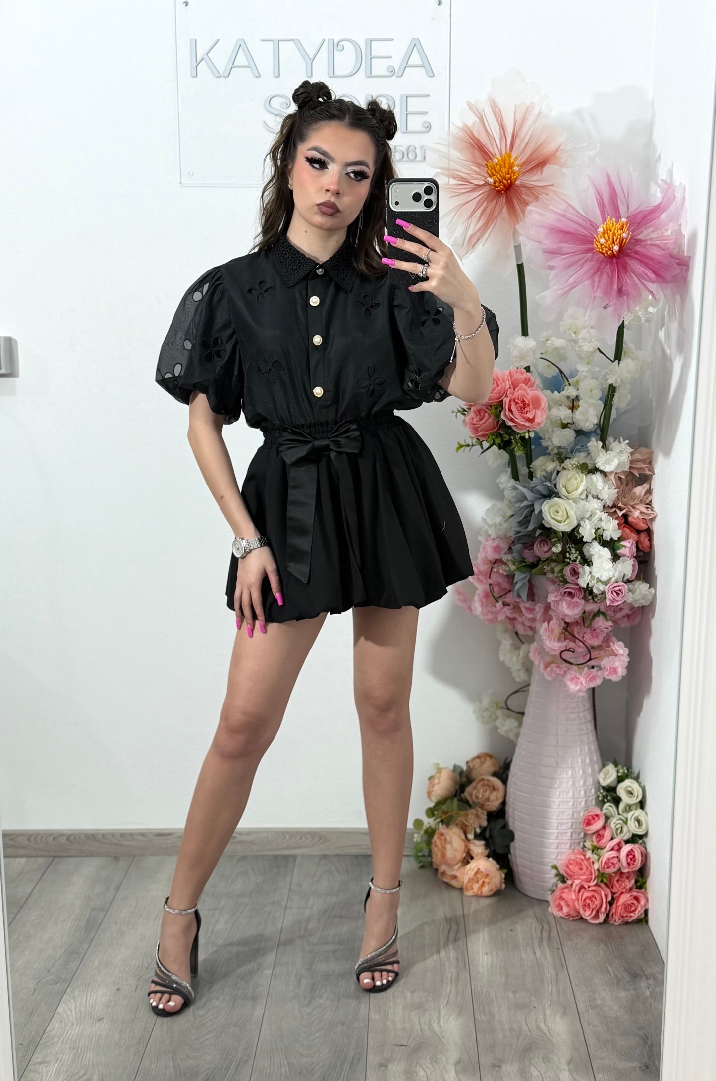 Cămașă elegantă MARIA neagră