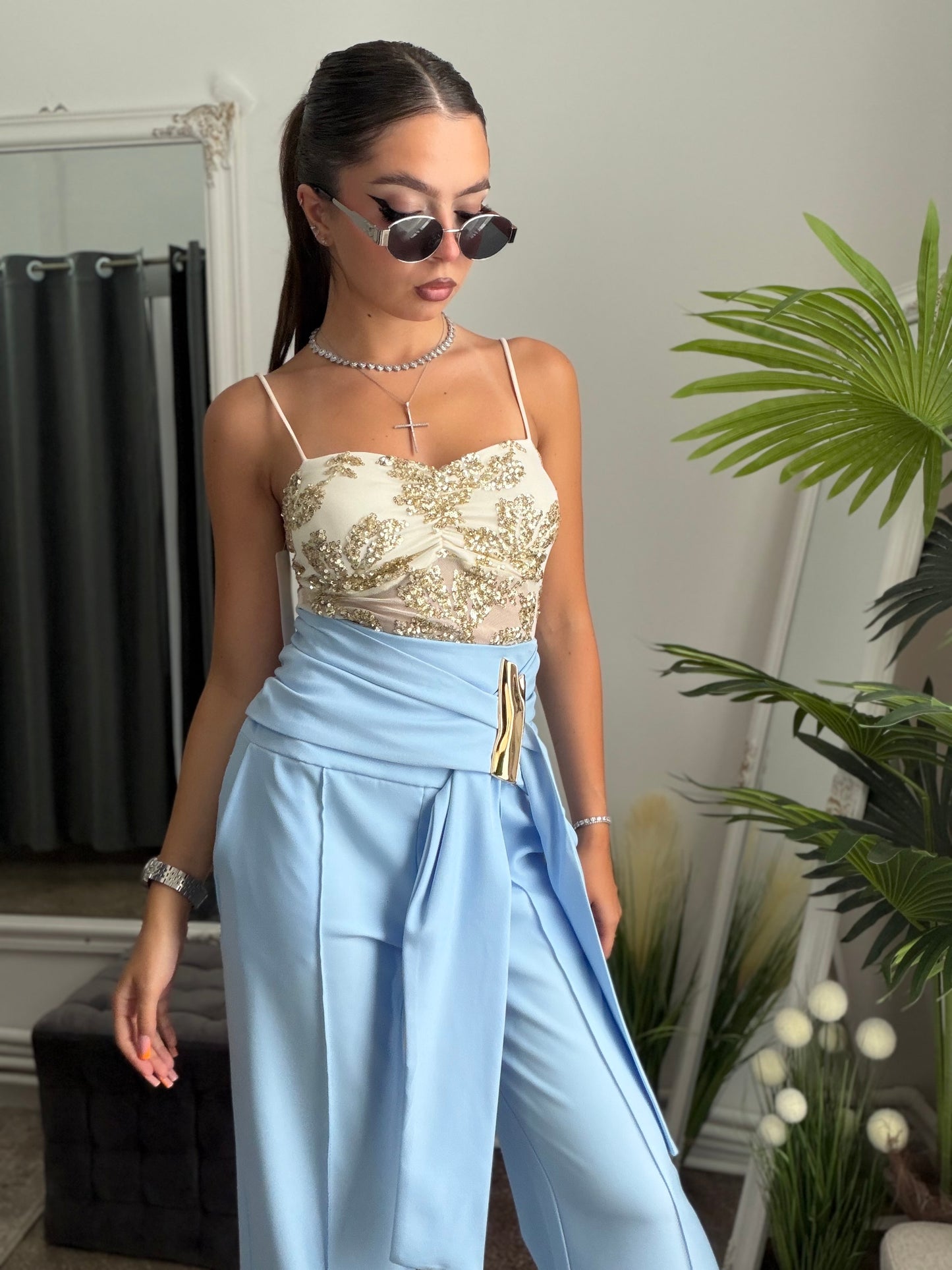 Pantaloni palazzo blue LARA