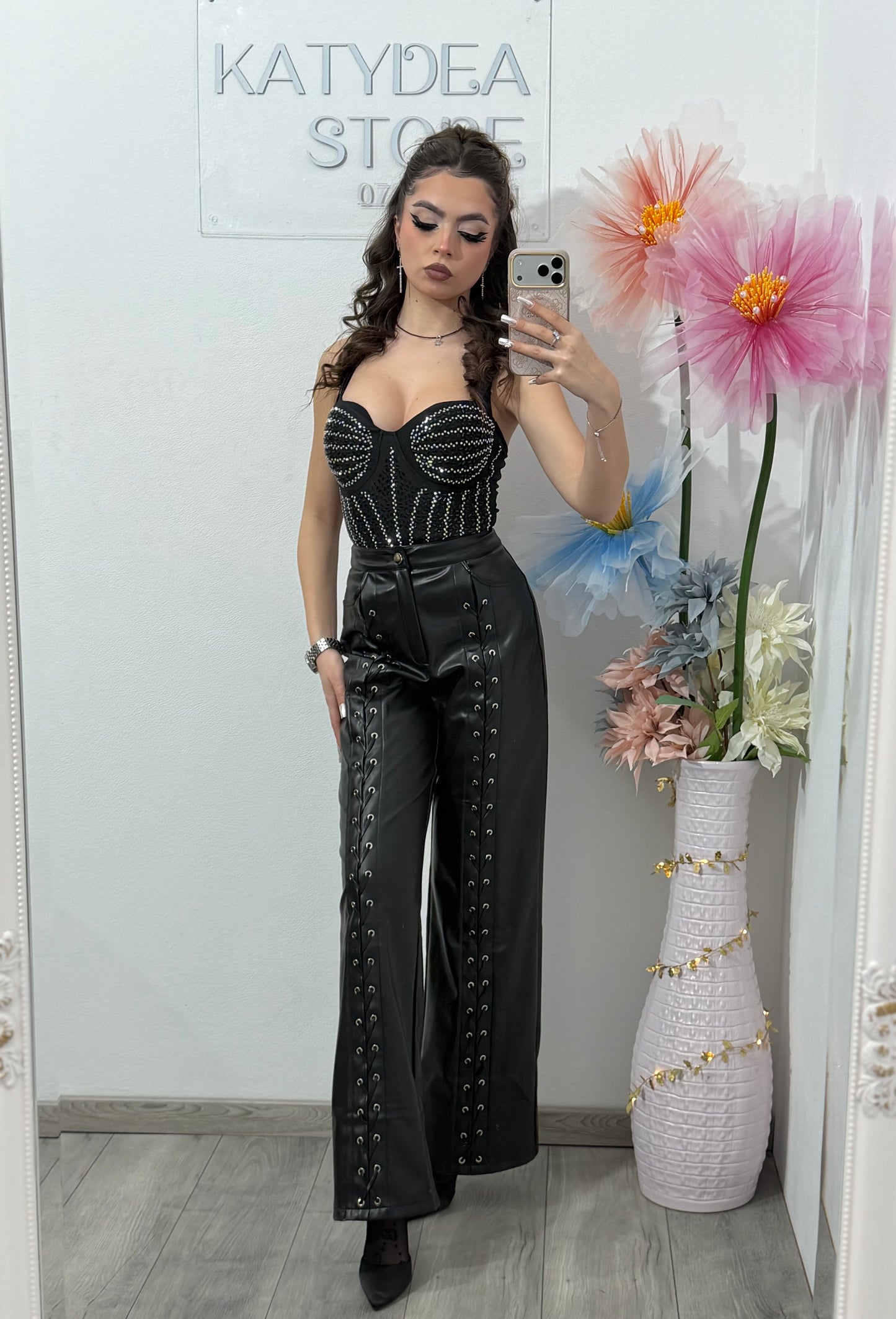 Pantaloni din piele eco DENISSA