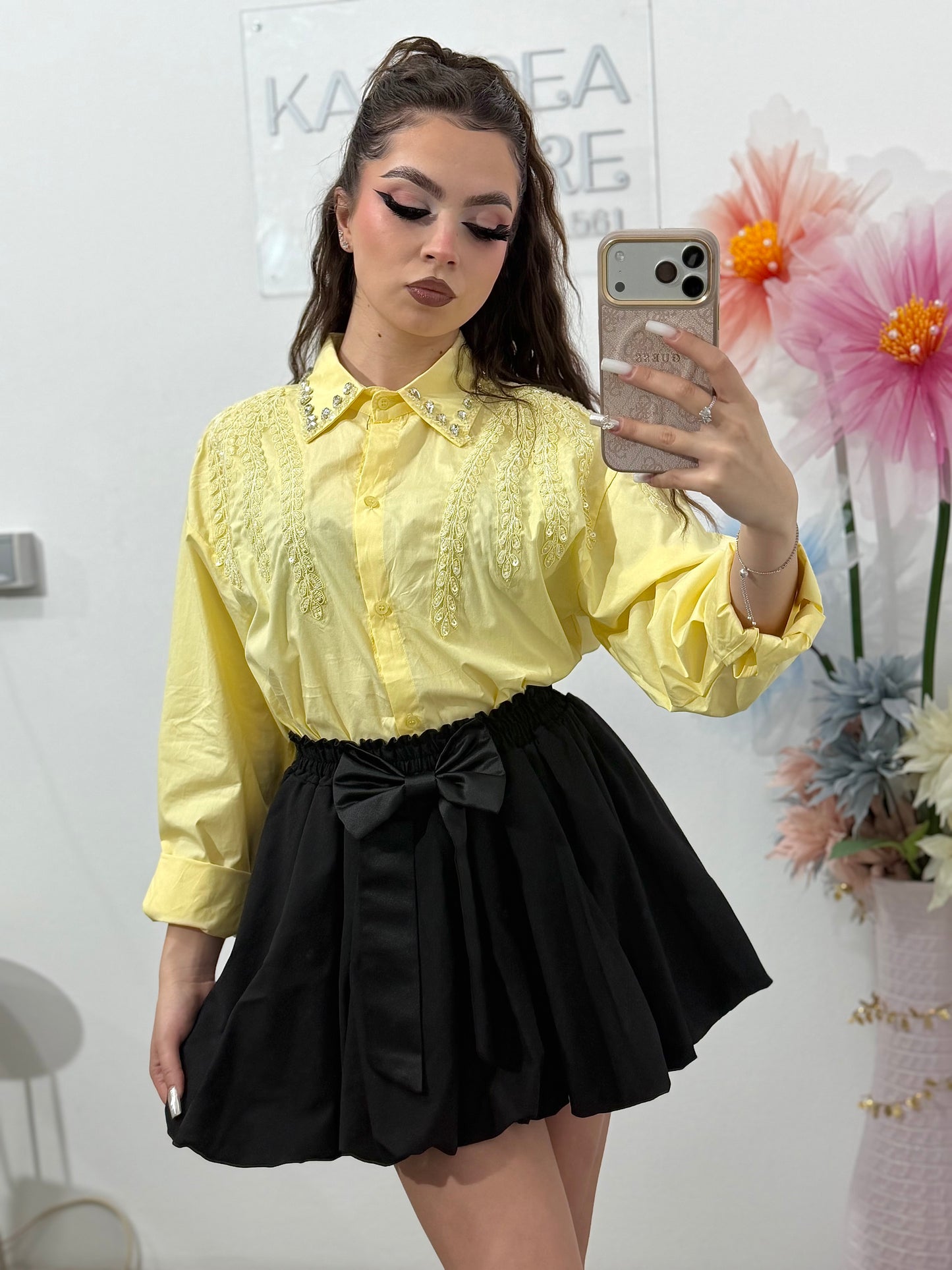 Cămașă elegantă cu broderie ANNA