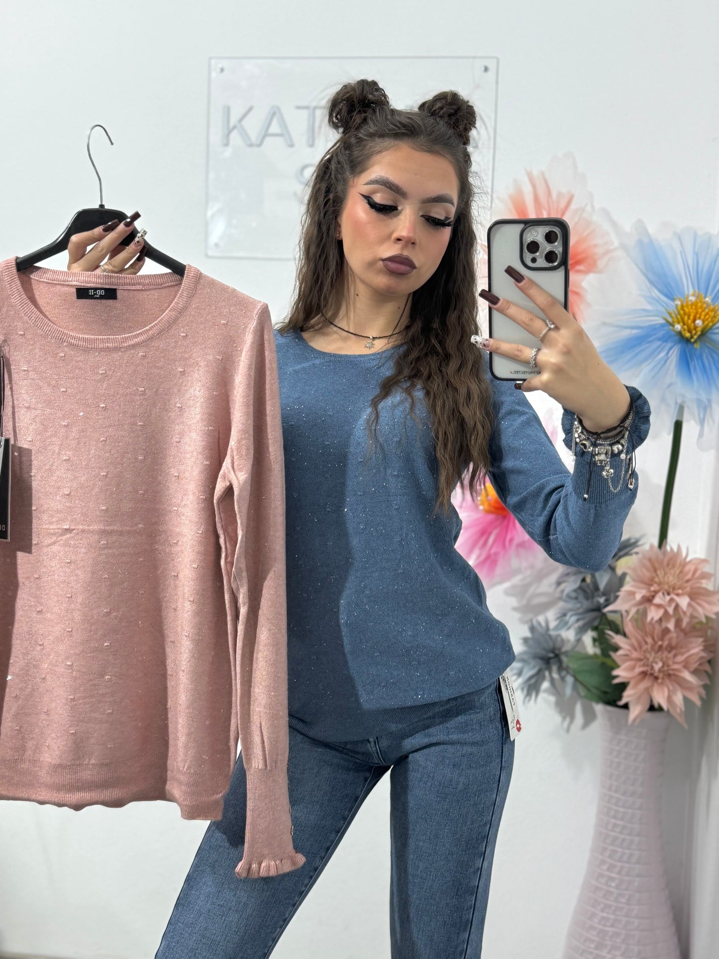 Bluză din tricot cu năsturei SORINA