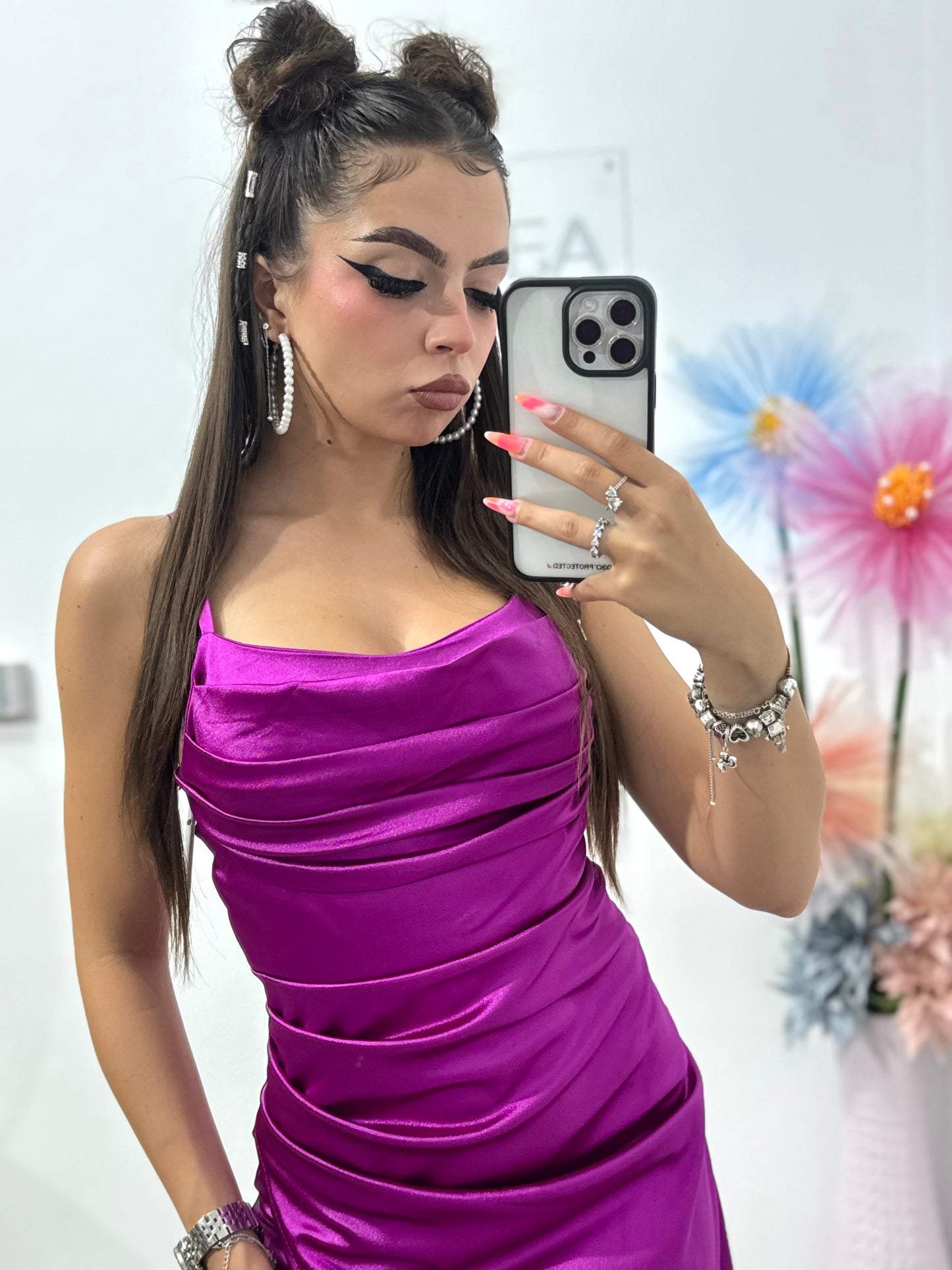 Rochie scurtă din satin Sorina