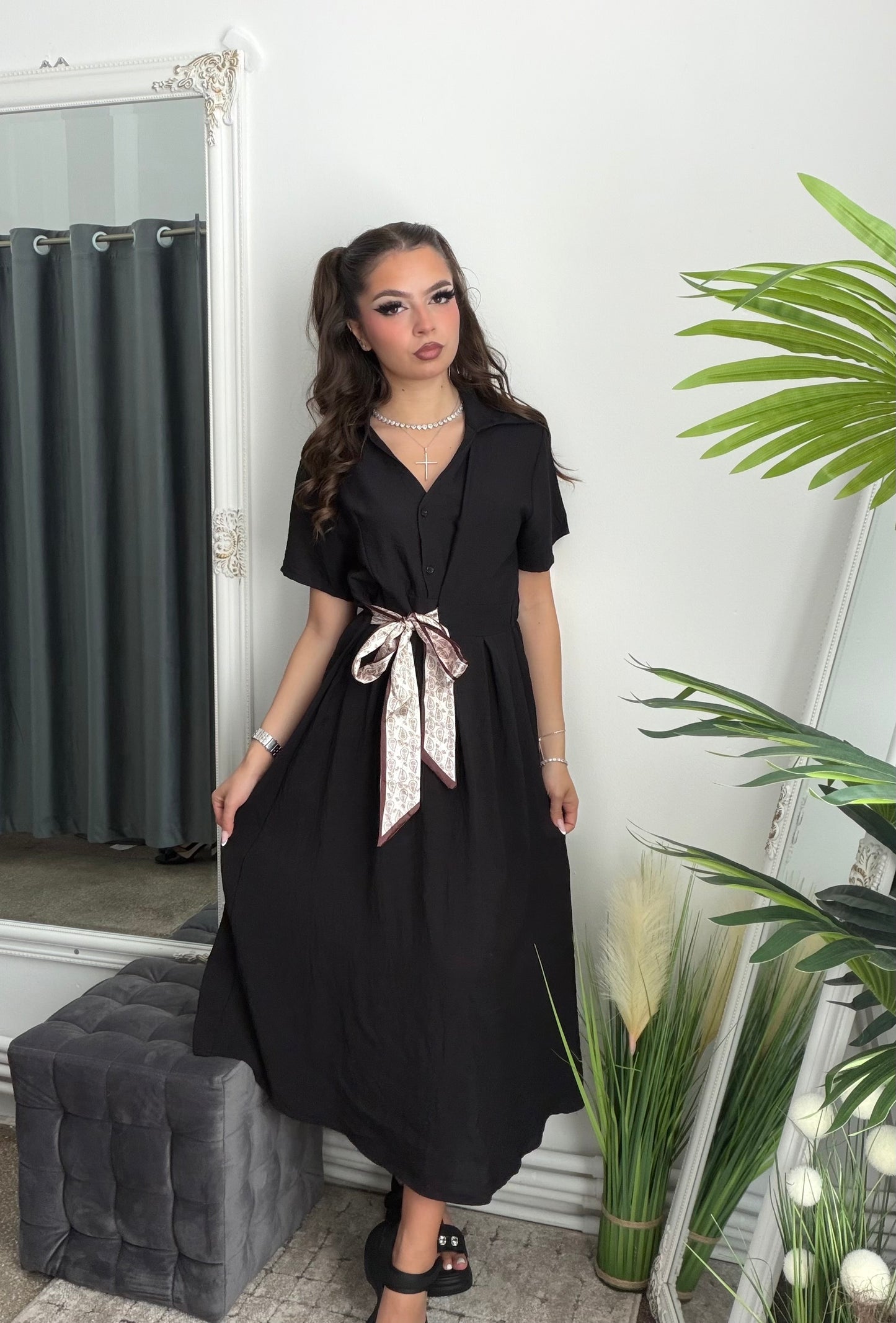 Rochie midi din în TONY negru