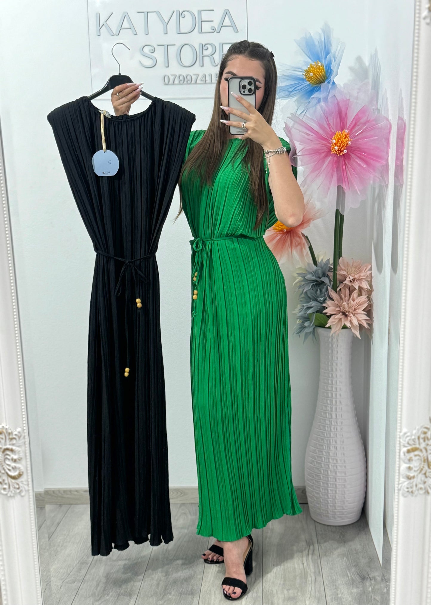 Rochie midi plisată Maria