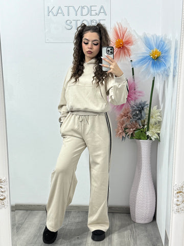 Compleu cu particule de sclipici beige GALAXY