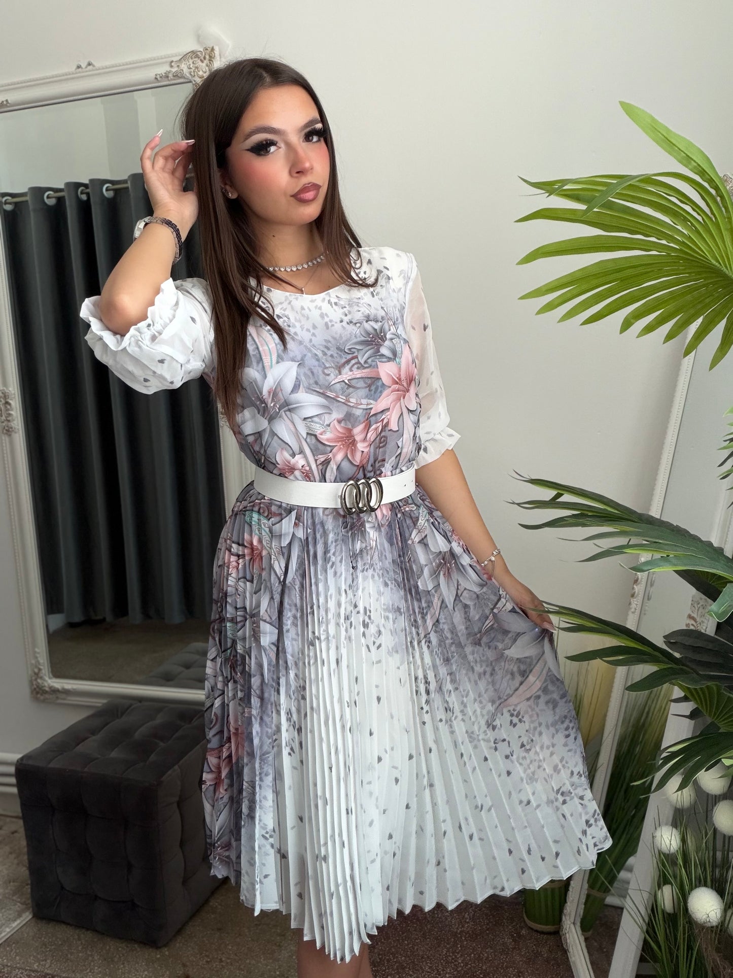 Rochie din voal plisată ELENA