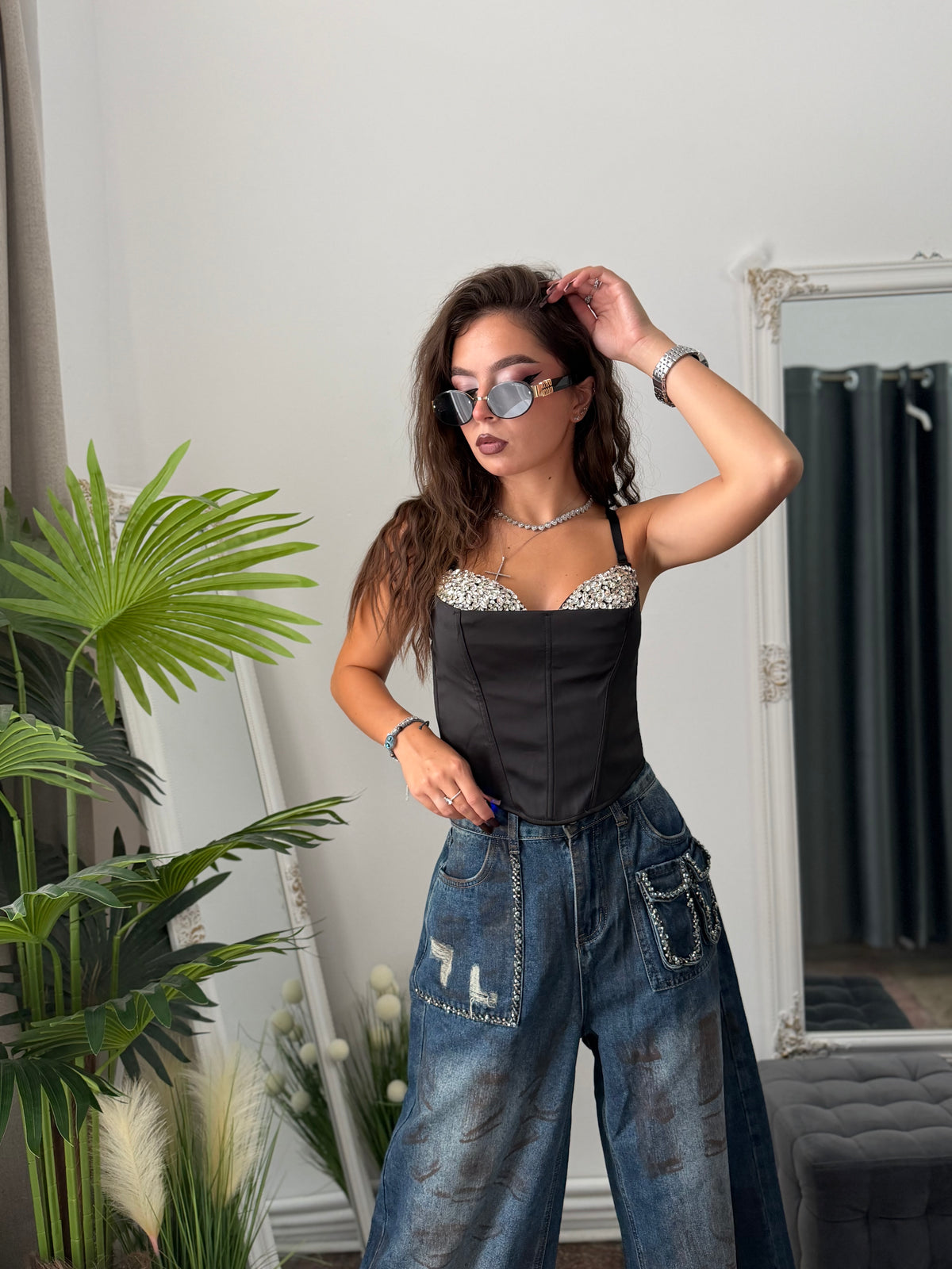 Top tip corset cu cristale luxury