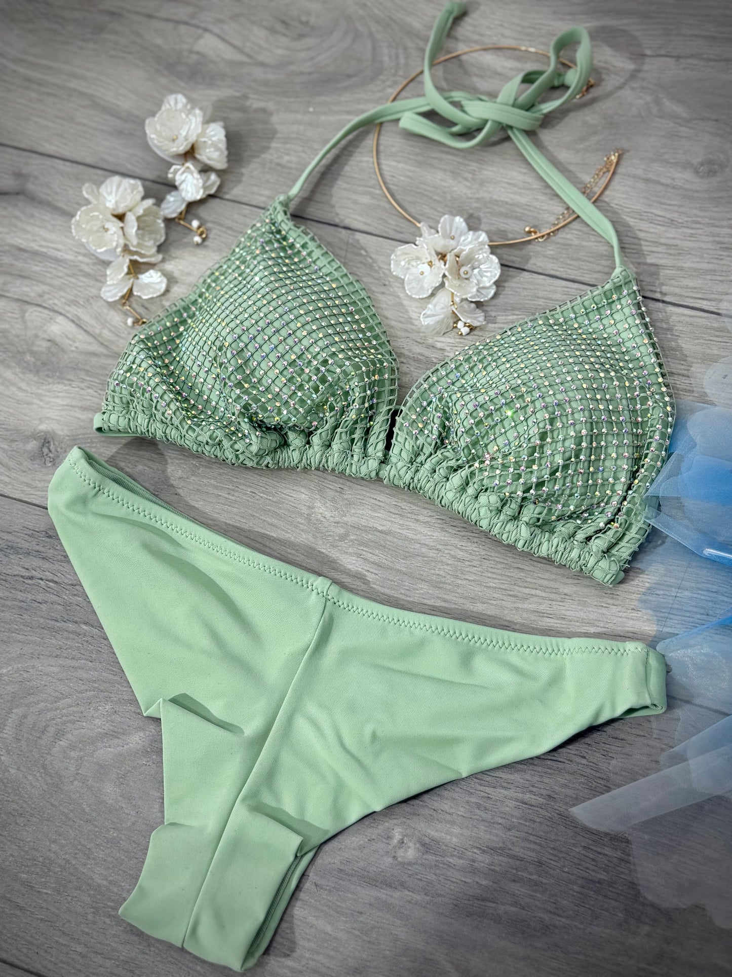 Costum de baie SPARKLE vernil