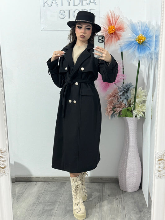 Palton negru ELEGANCE