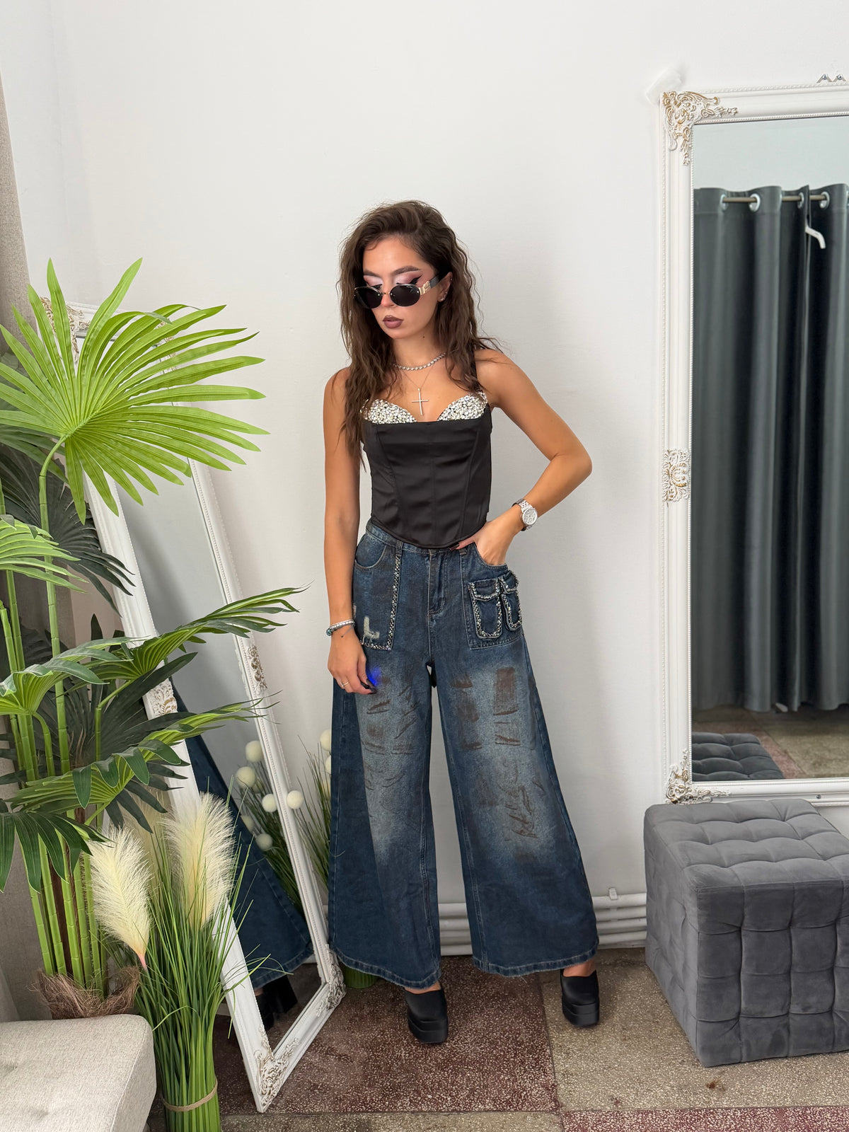 Top tip corset cu cristale luxury