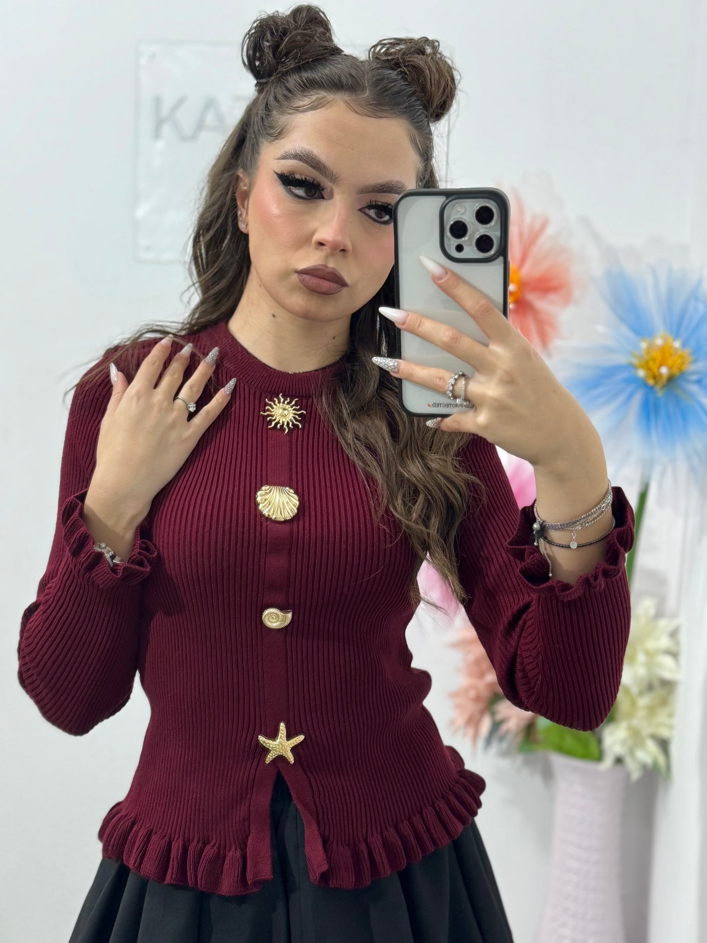 Bluza cu nasturi decorativi STL