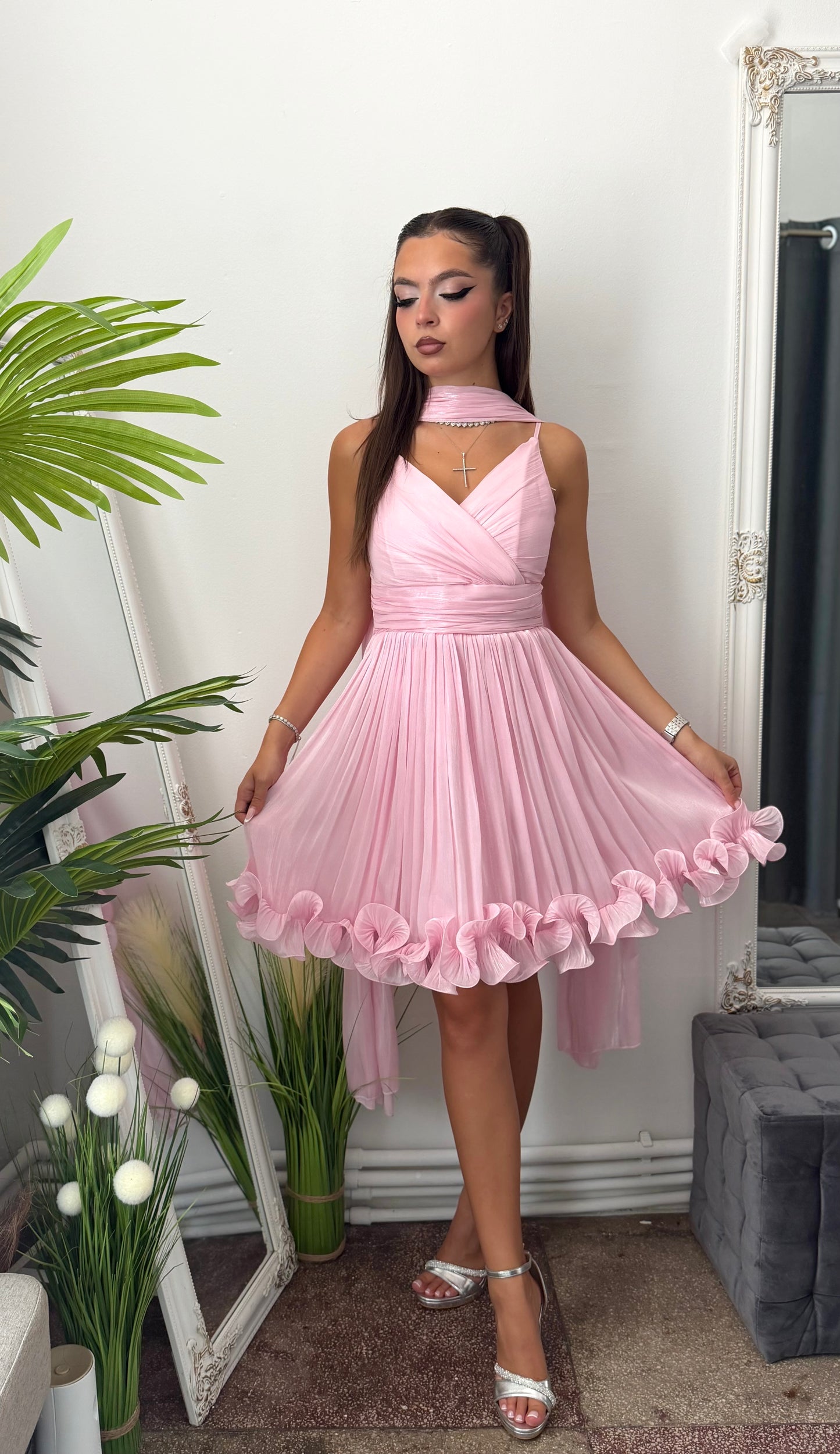 Rochie eleganta roz Sofia