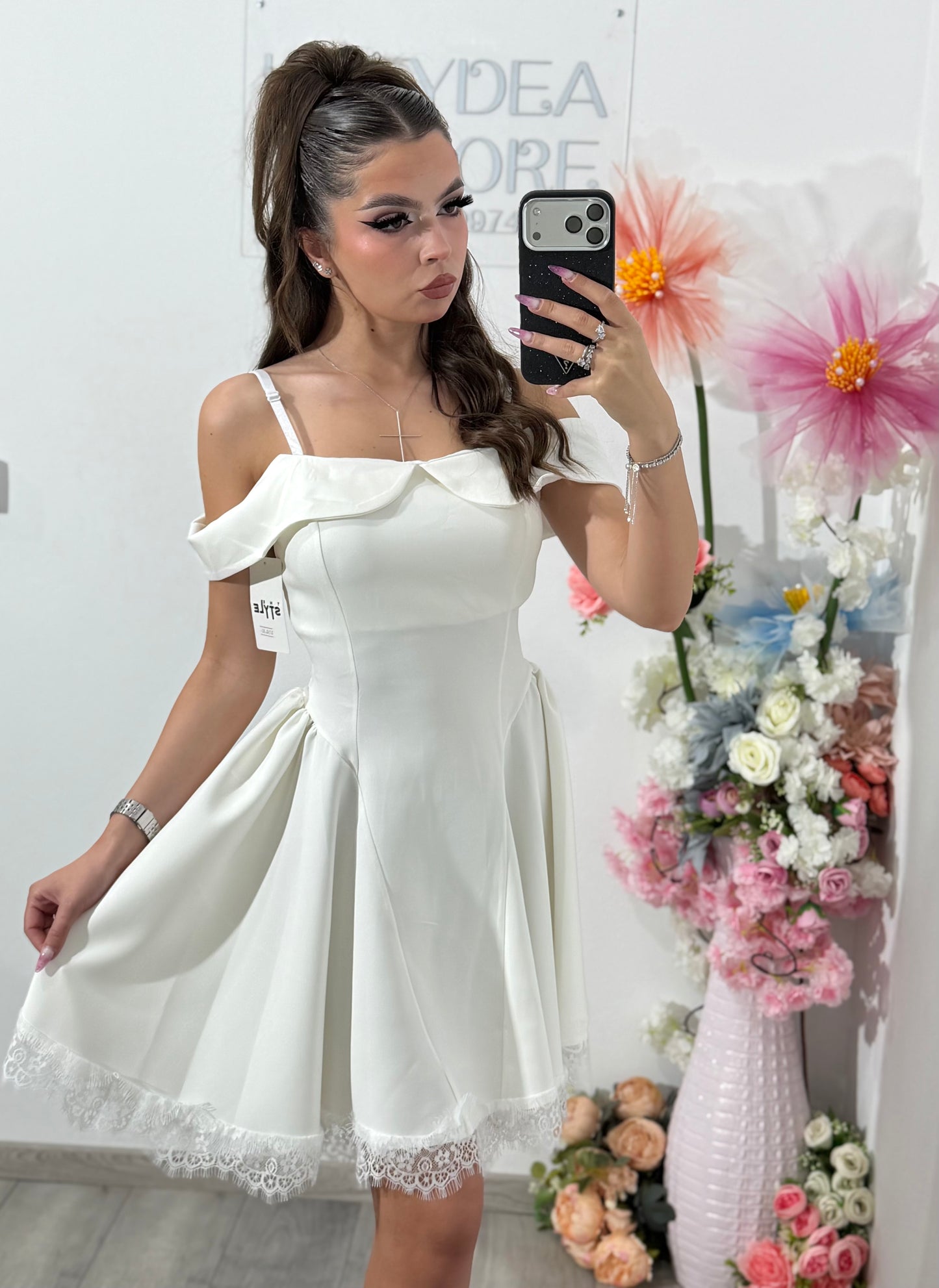 Rochie alba Clary