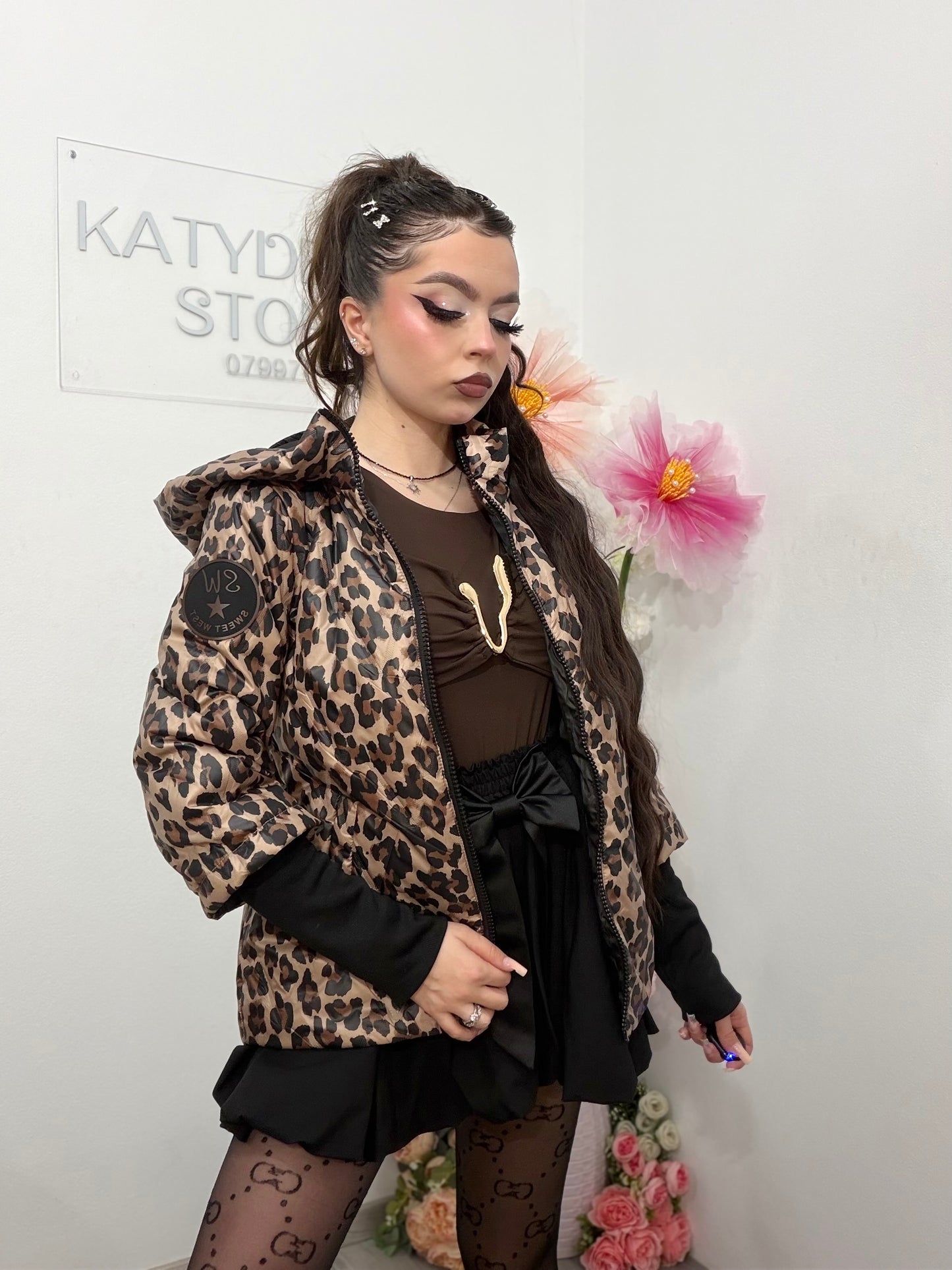 Geacă de primăvară cu imprimeu Animalprint CORINA