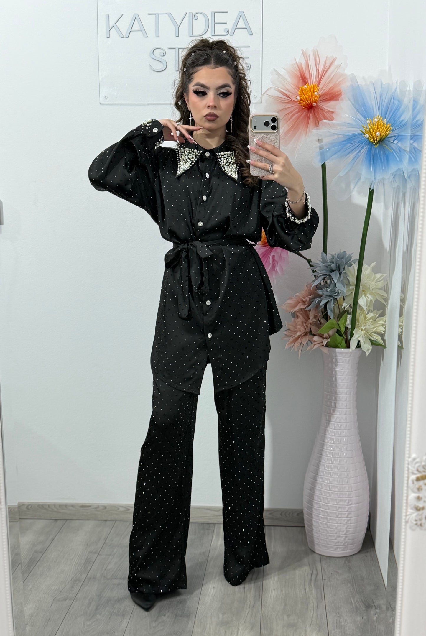 Compleu format din 2 piele satinat ALINA