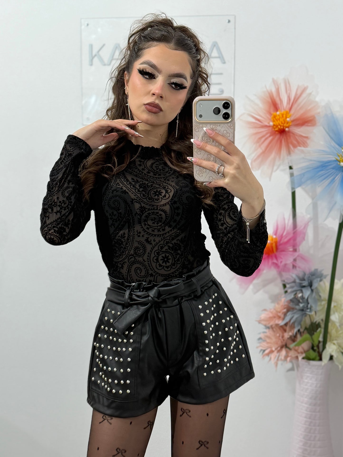 Bluză din dantelă semitransparenta KATY