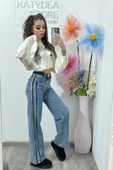 Jeans WIDELEG albastru Angel