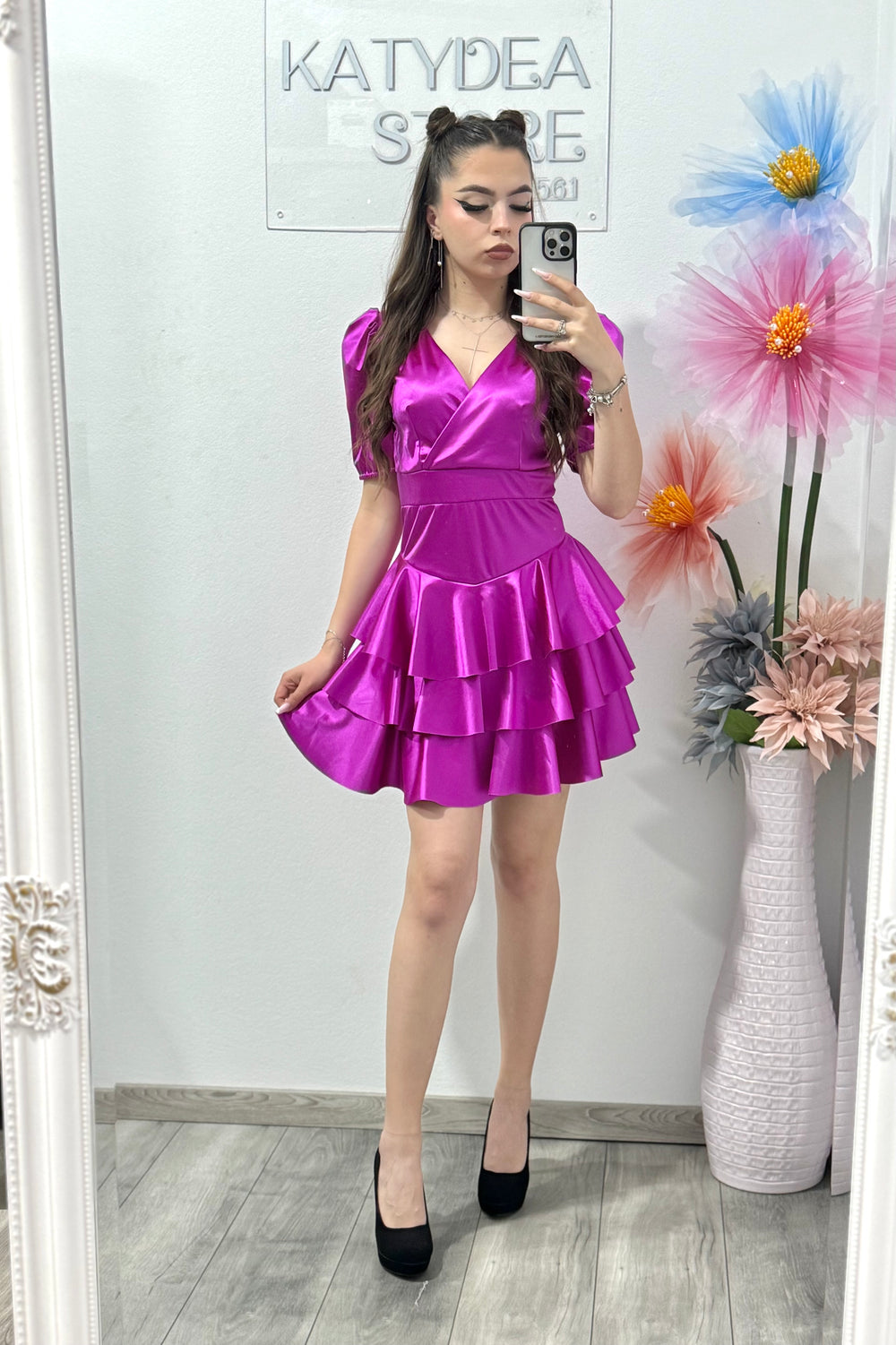 Rochie elegantă Sofia fucsia