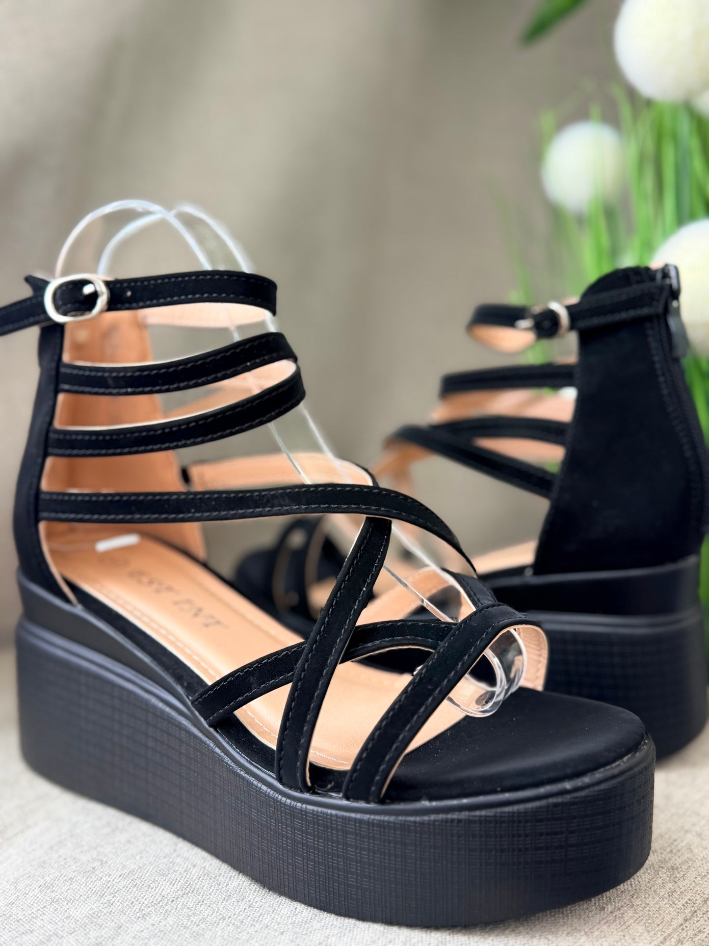 Sandale negre cu barete ALICE