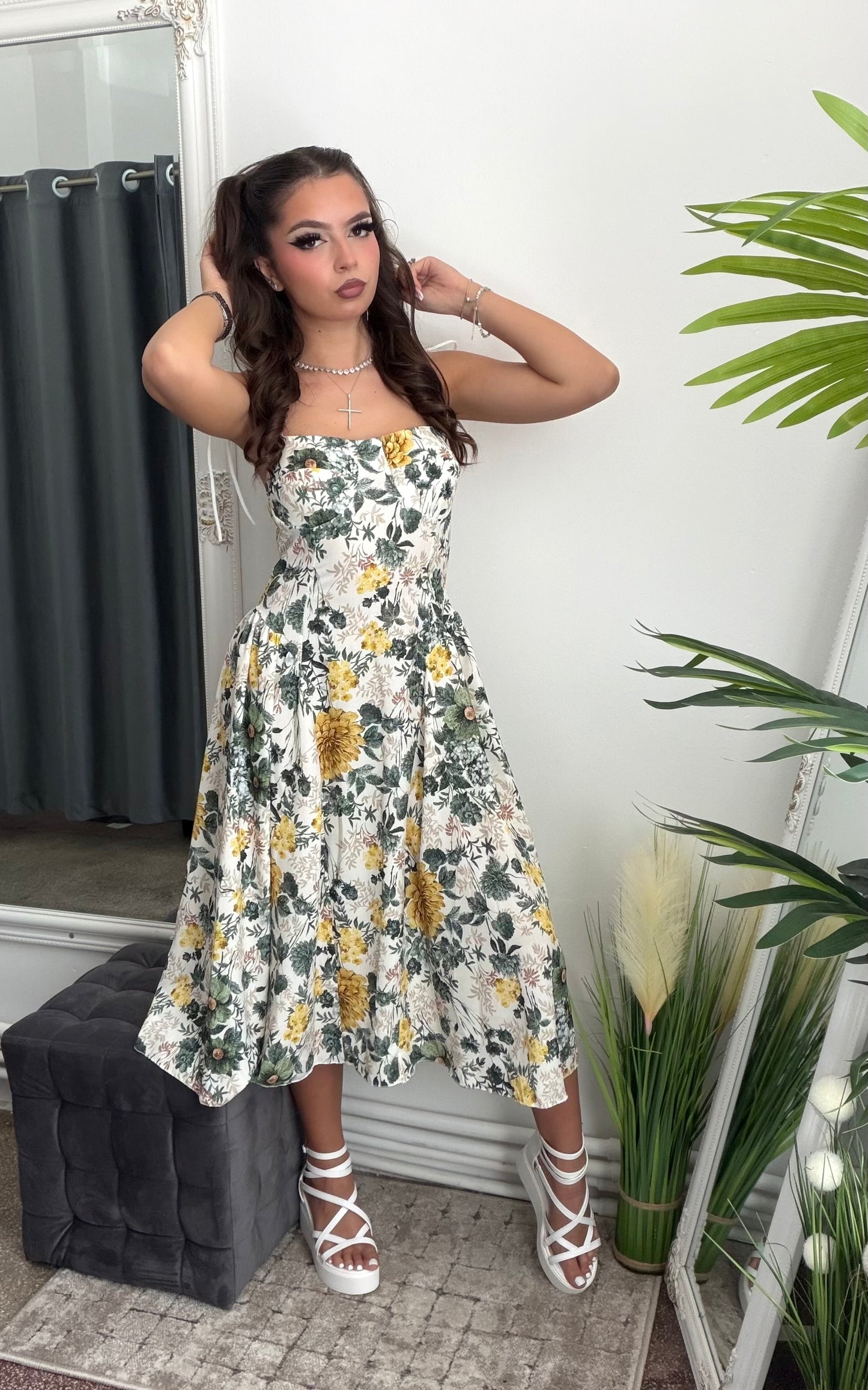 Rochie midi verde VERA