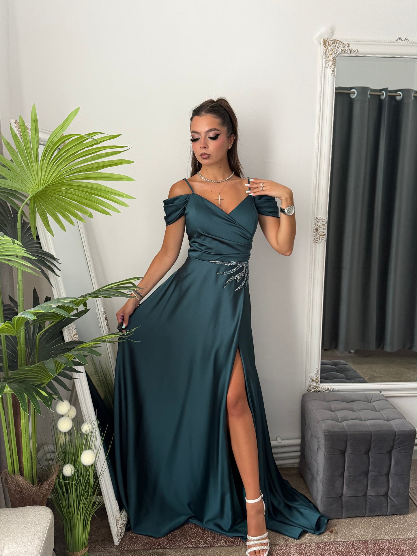 Rochie elegantă turcoaz KARINNA