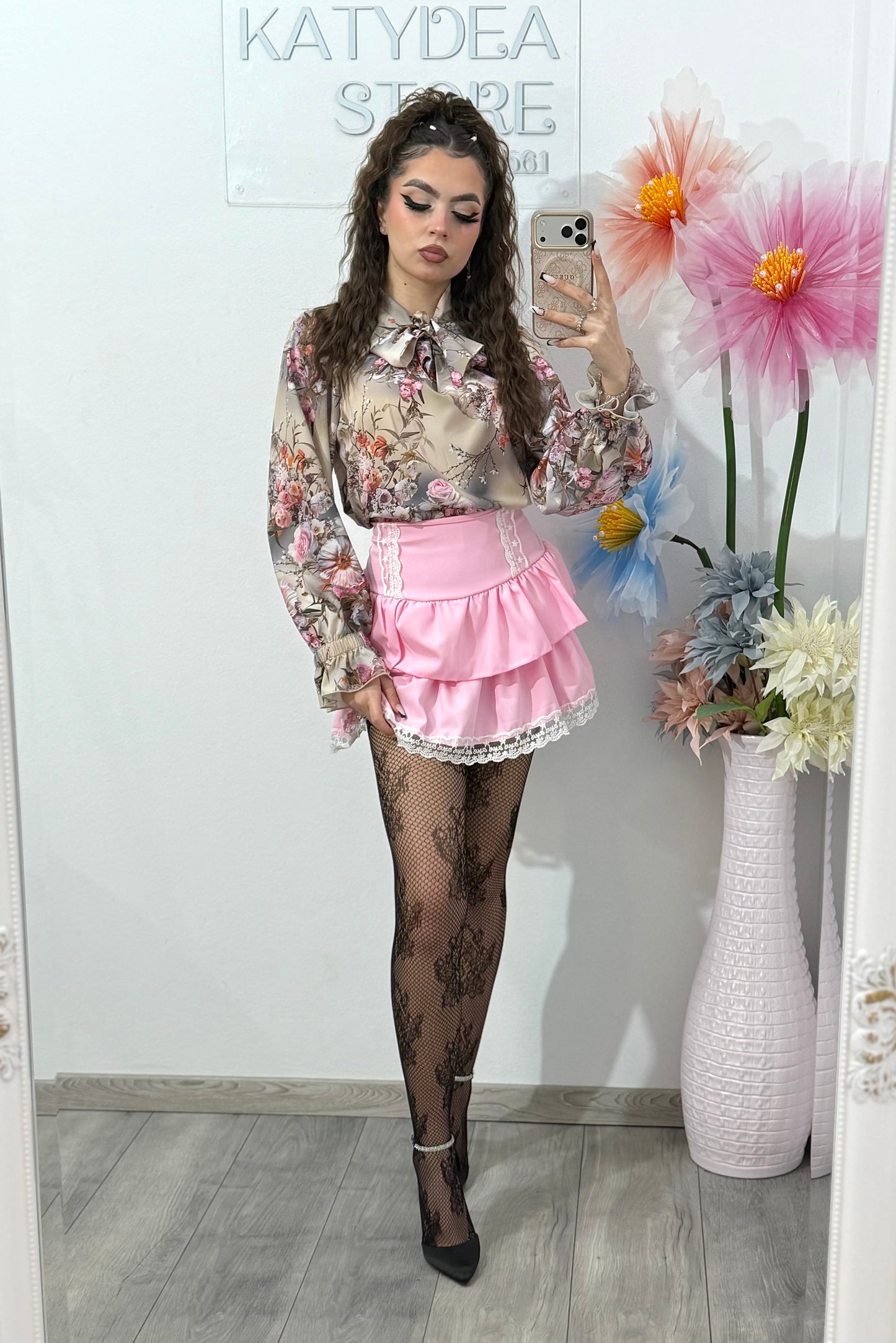 Cămașă elegantă cu imprimeu floral ROSA