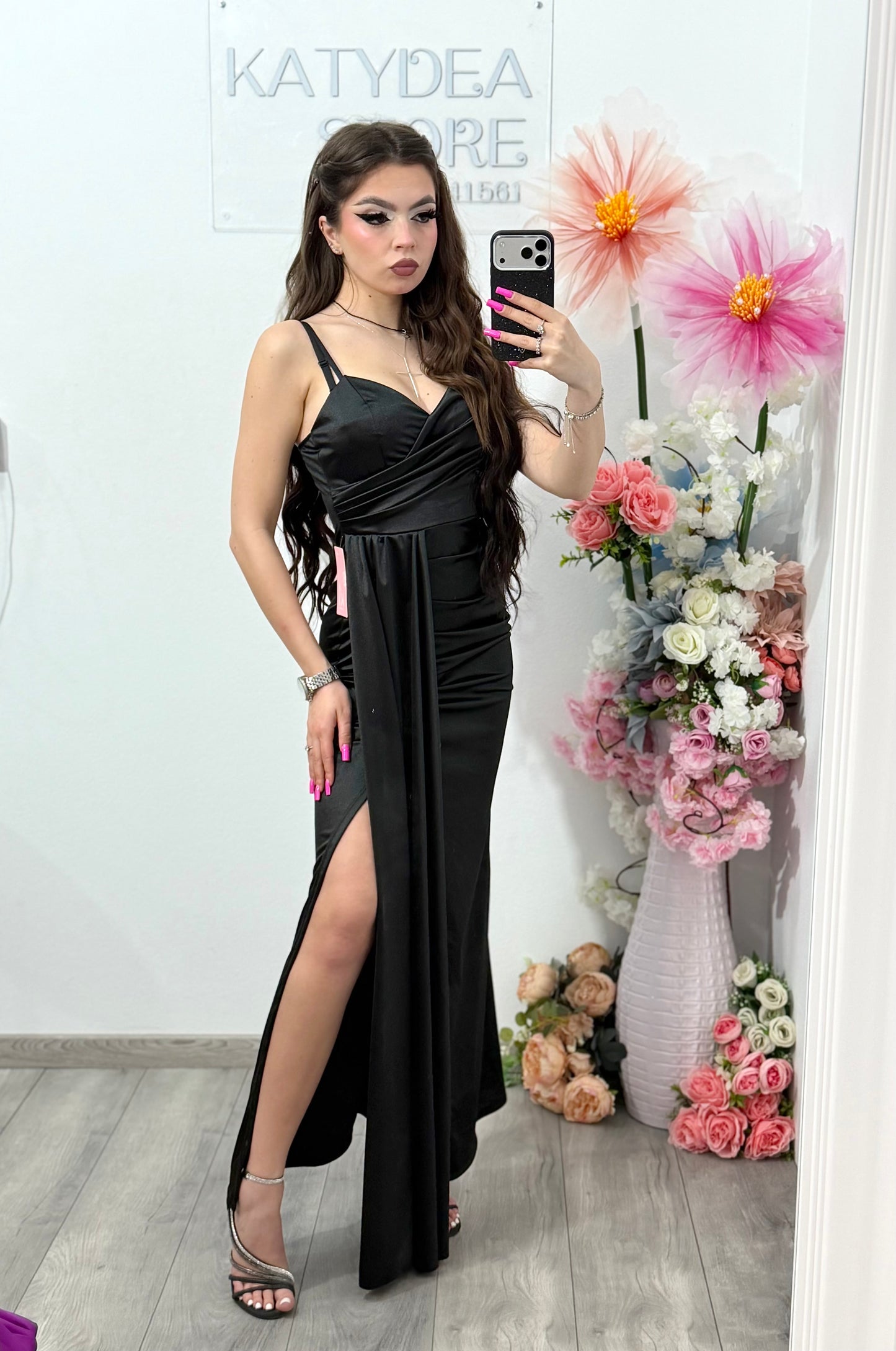 Rochie lunga eleganta neagra Monique