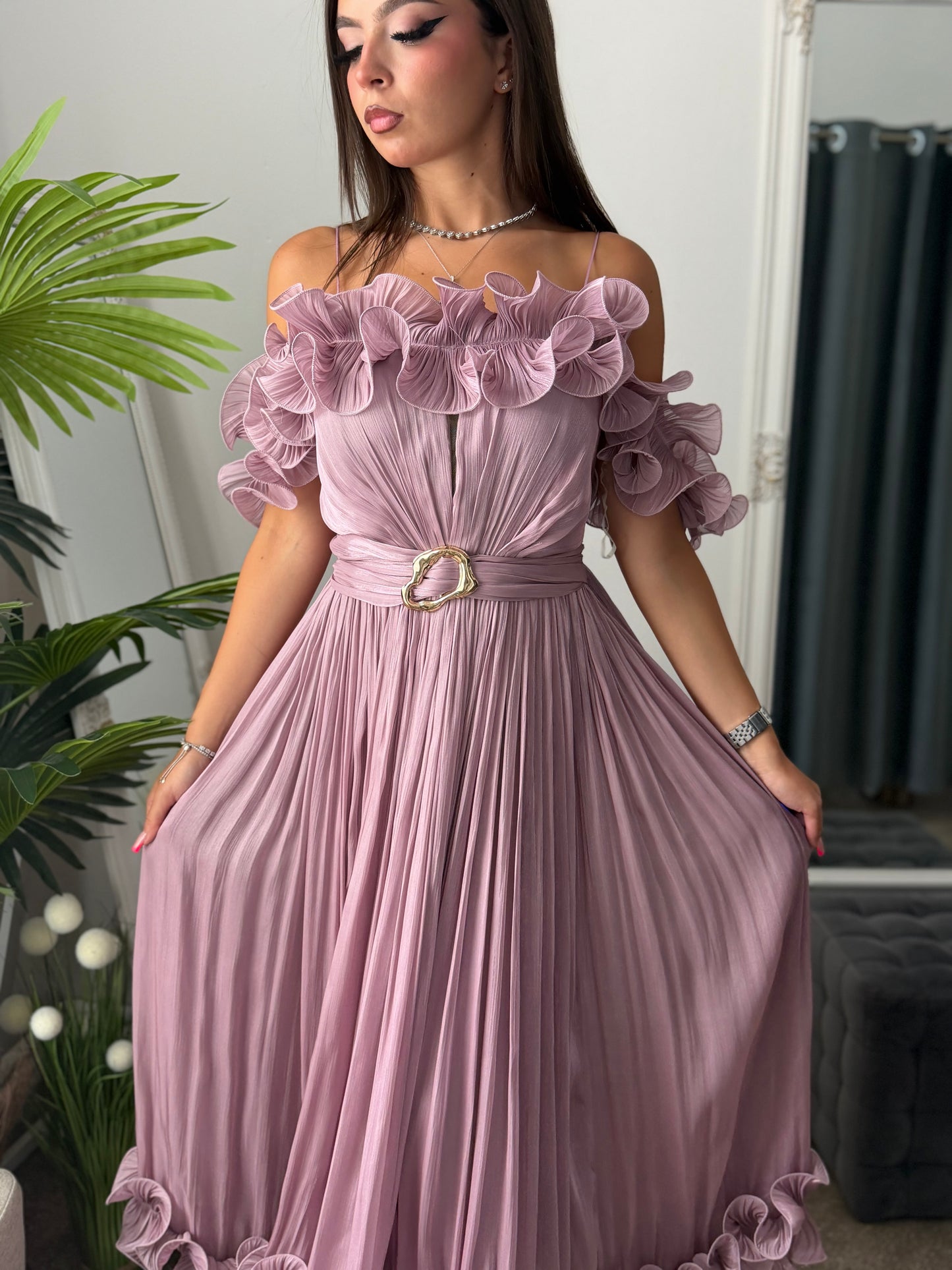 Rochie eleganta lila prafuit Paulinne