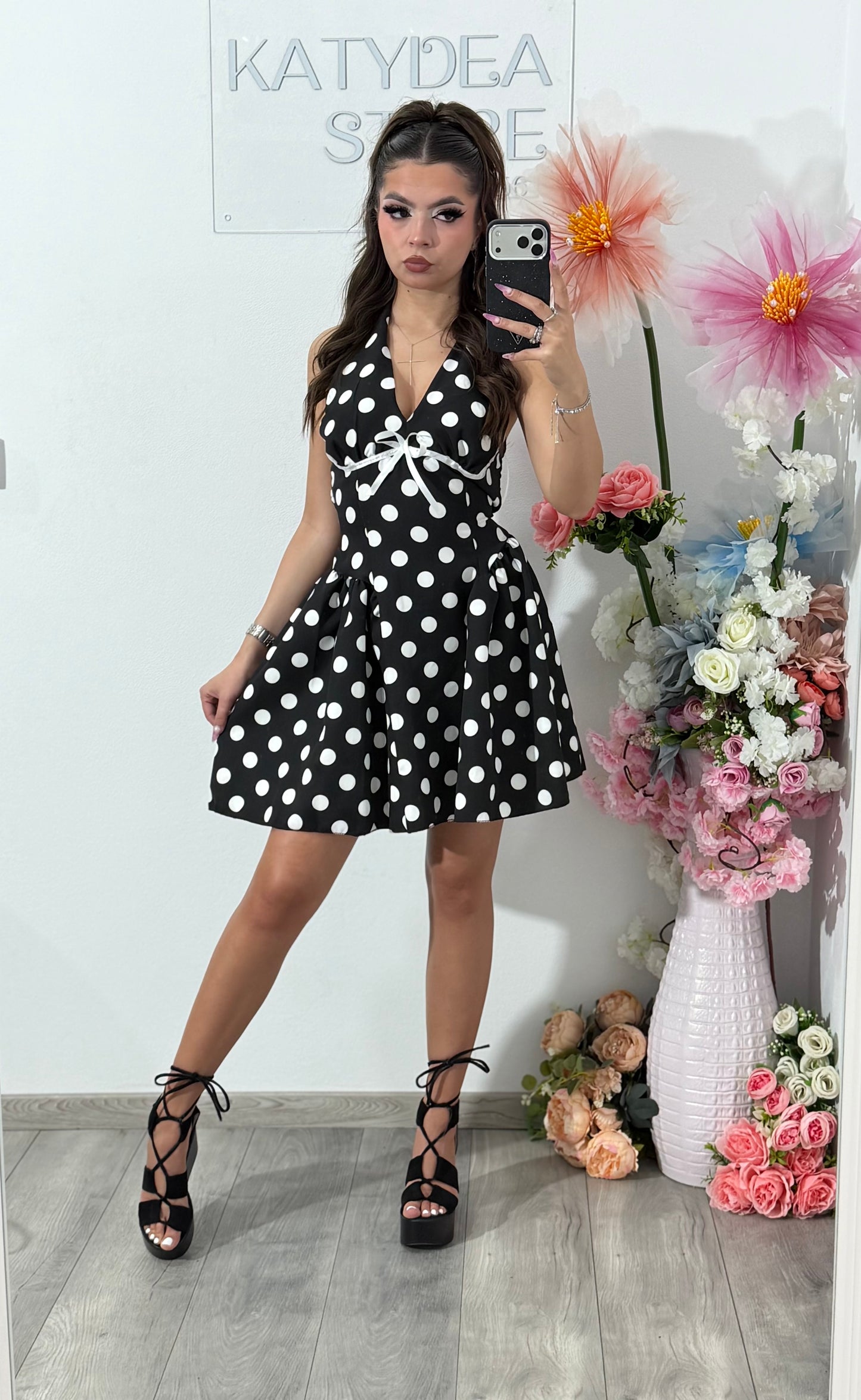 Rochie cu buline Black ELSA