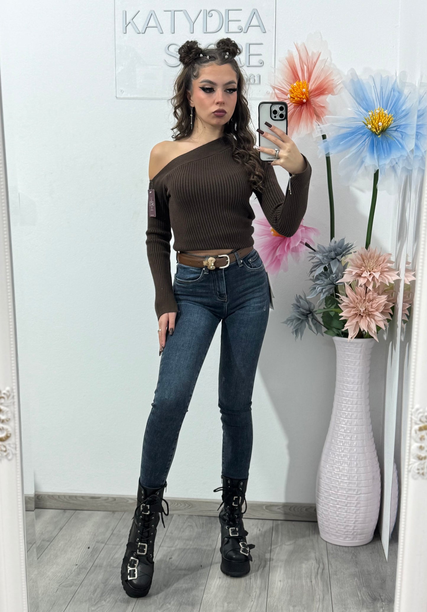 Jeans skinny albaștri BROWNIE