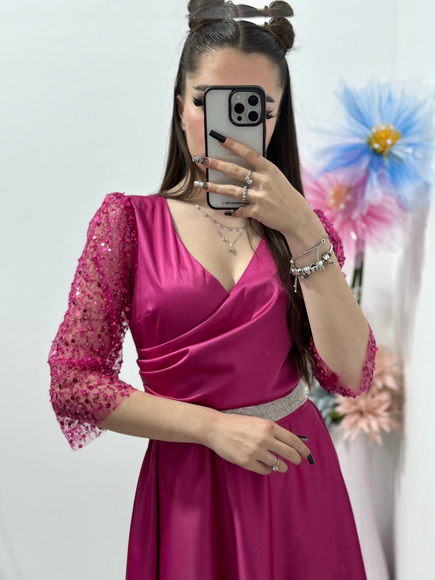 Rochie elegantă fucsia Adria