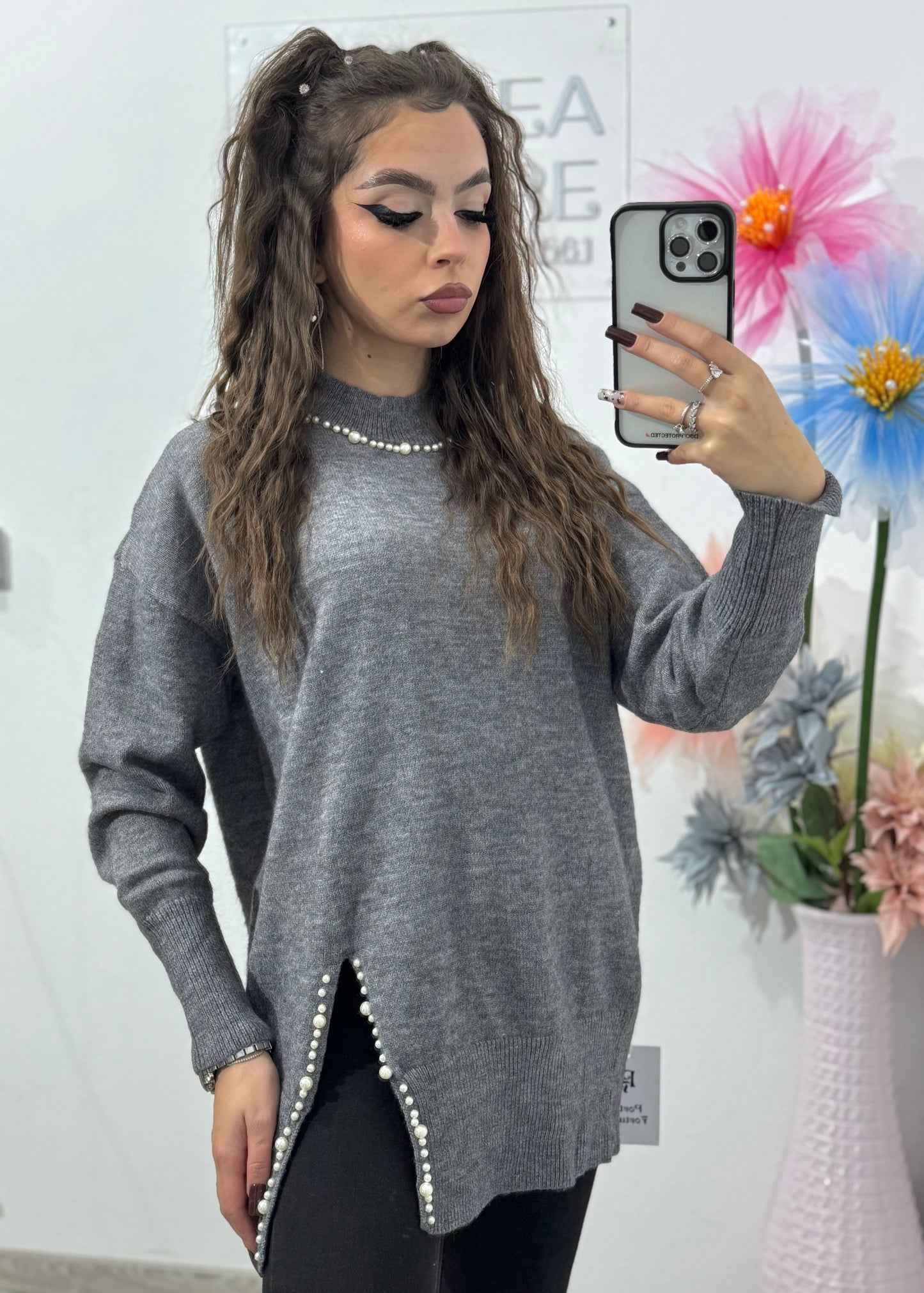 Pulover cu perle Dianna