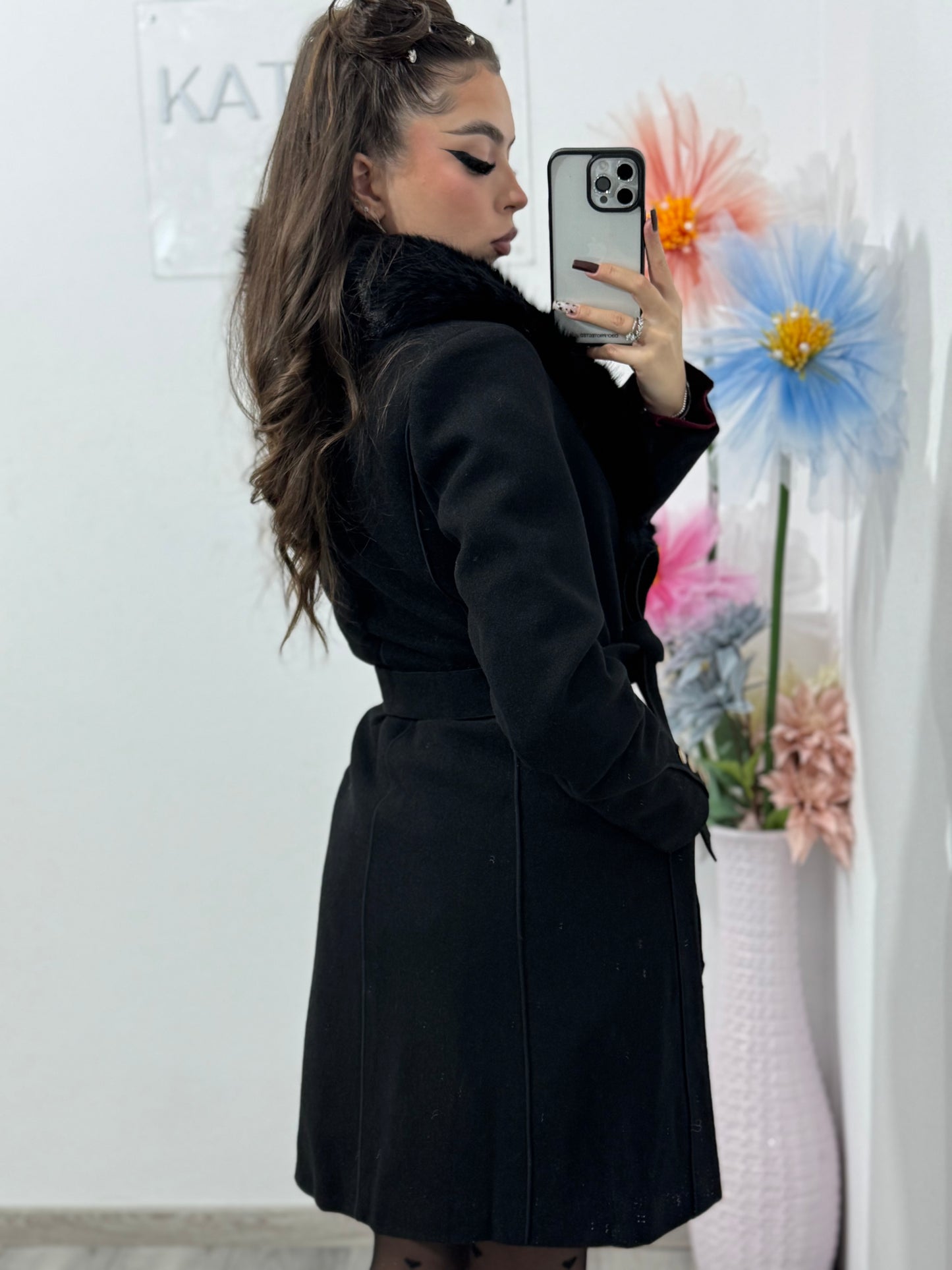 Palton damă negru Helen