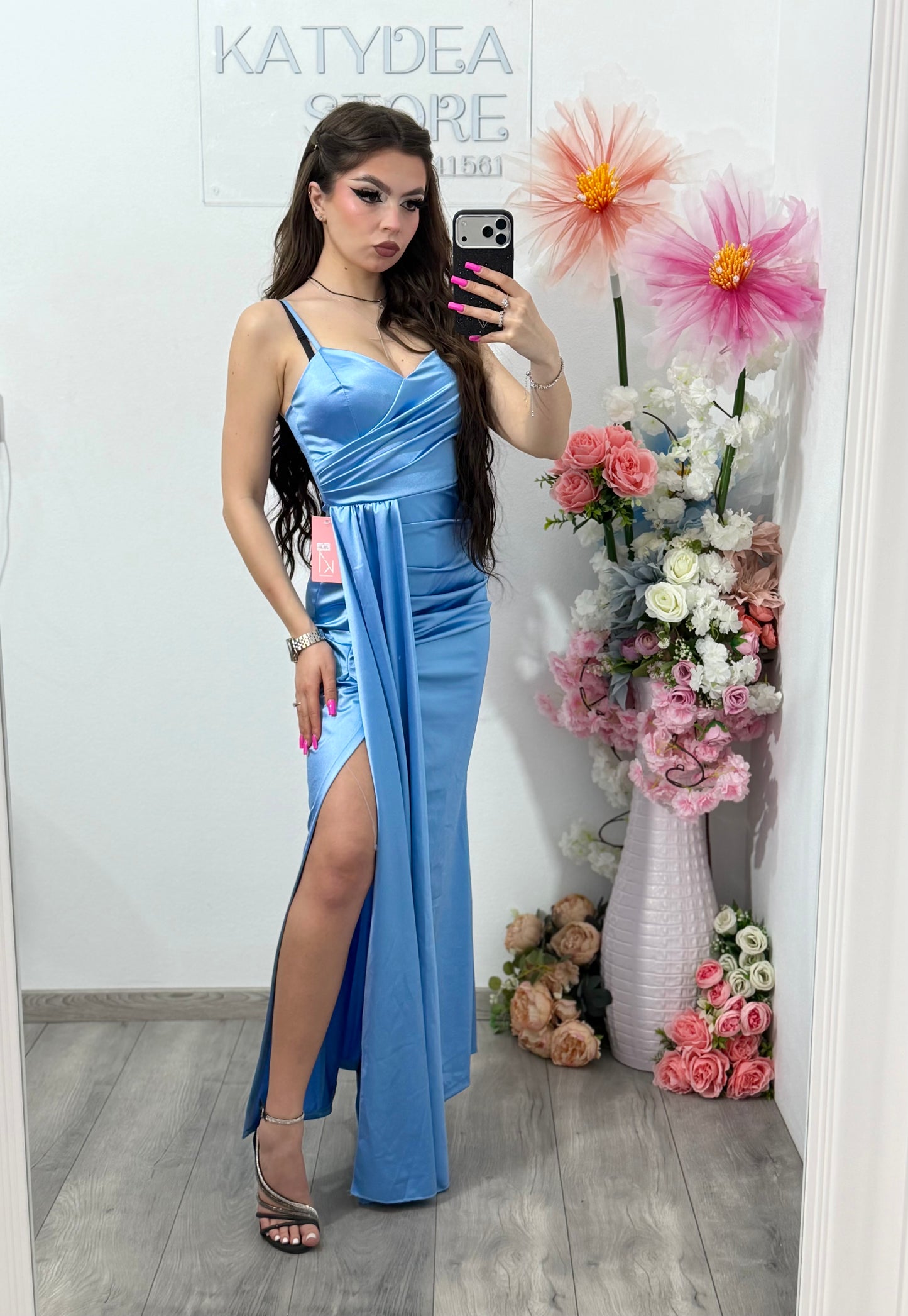 Rochie elegantă albastru deschis Monique