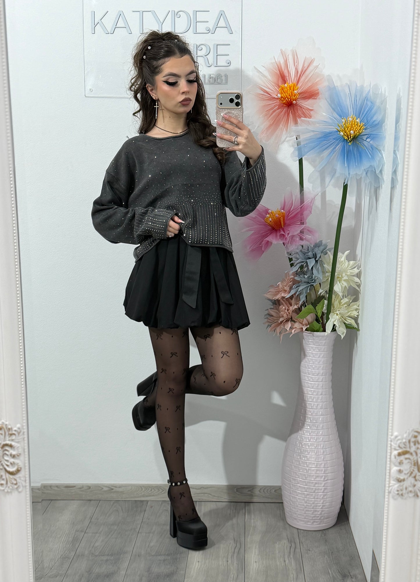 Bluză cu cristale ștanțate MARTA